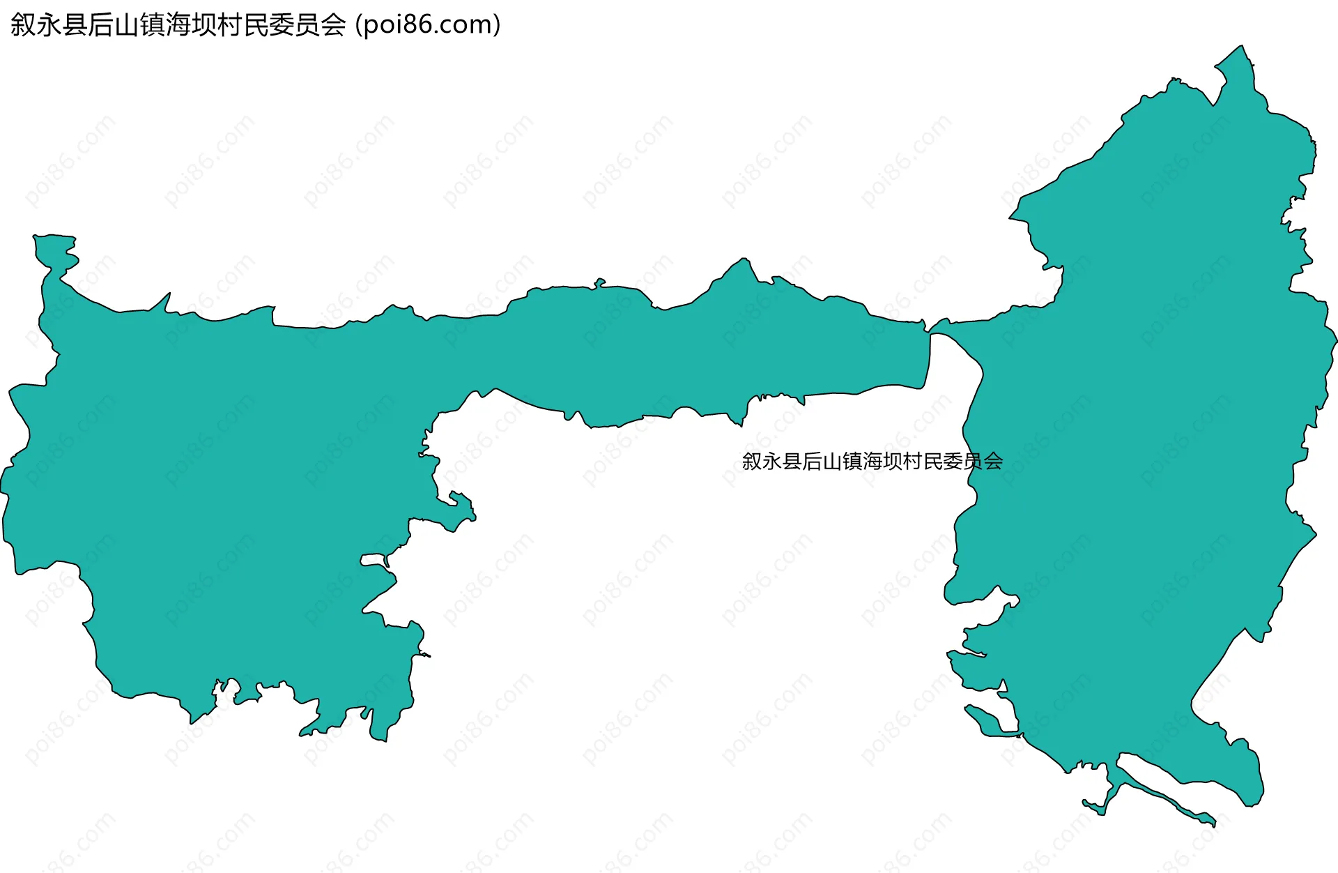 叙永县后山镇海坝村民委员会边界地图