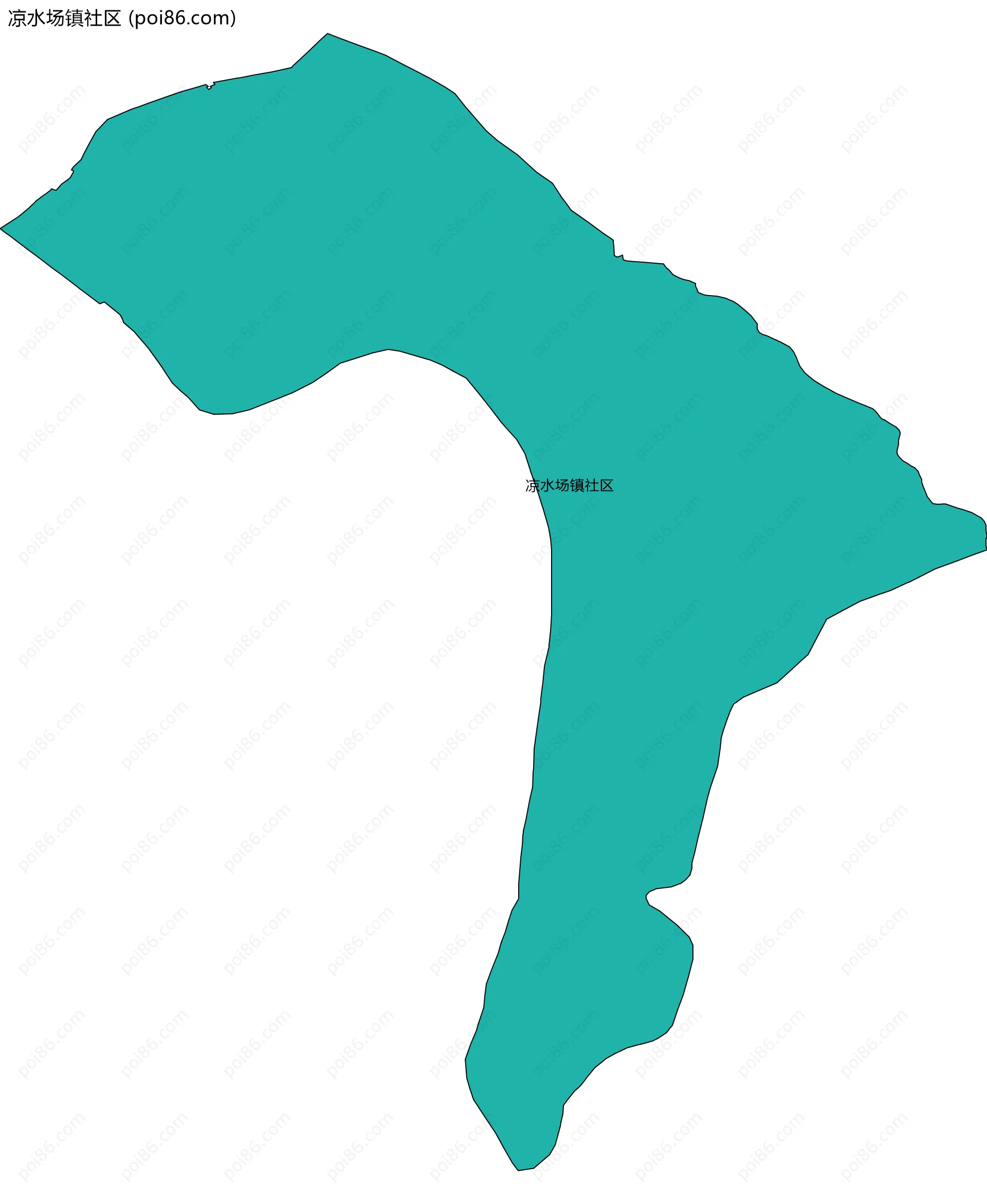 凉水场镇社区边界地图