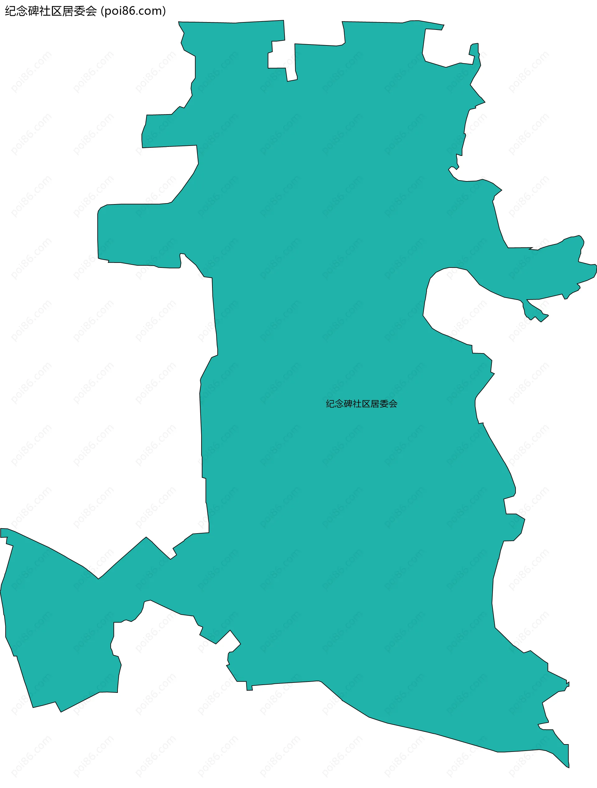 纪念碑社区居委会边界地图