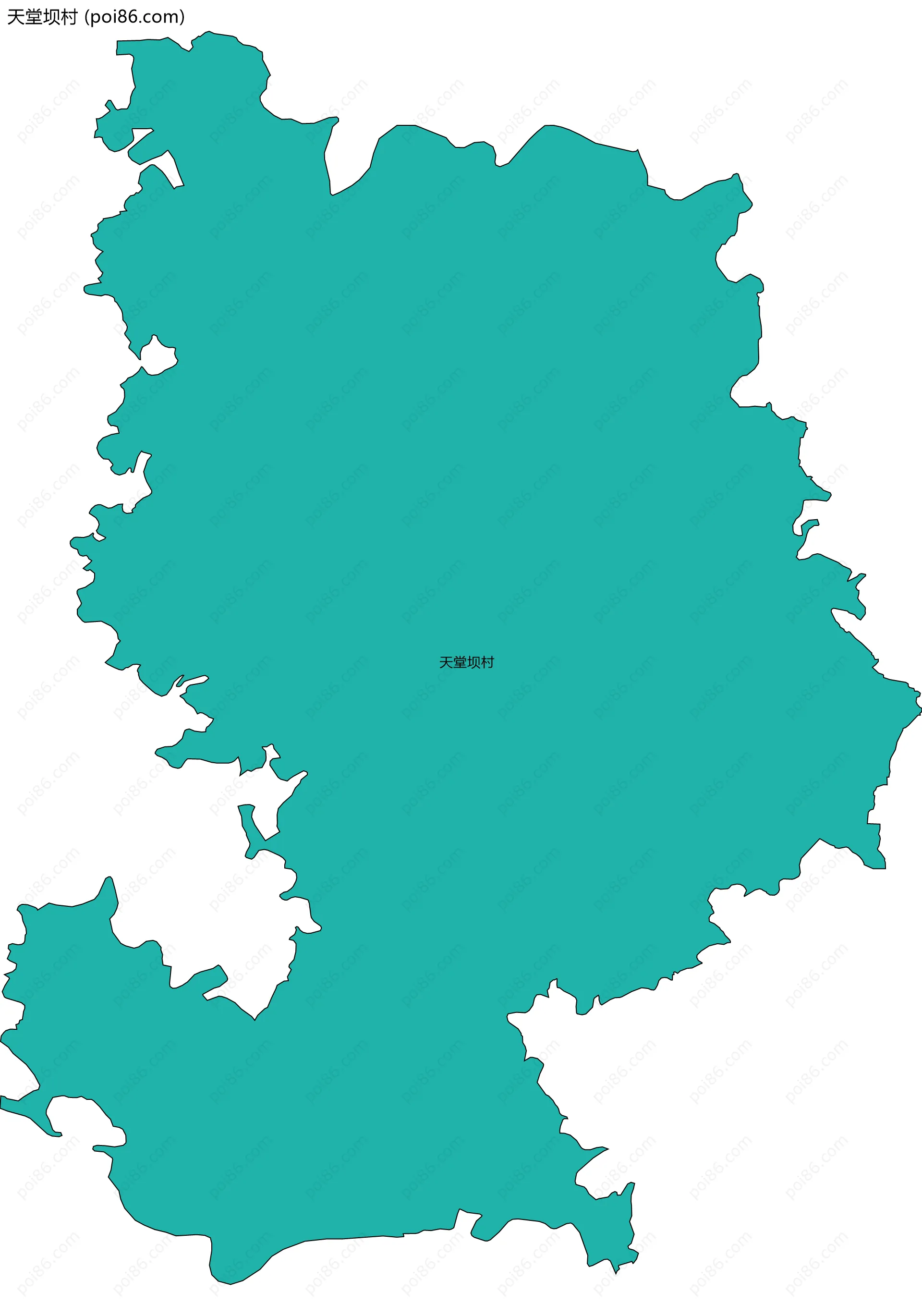 天堂坝村边界地图