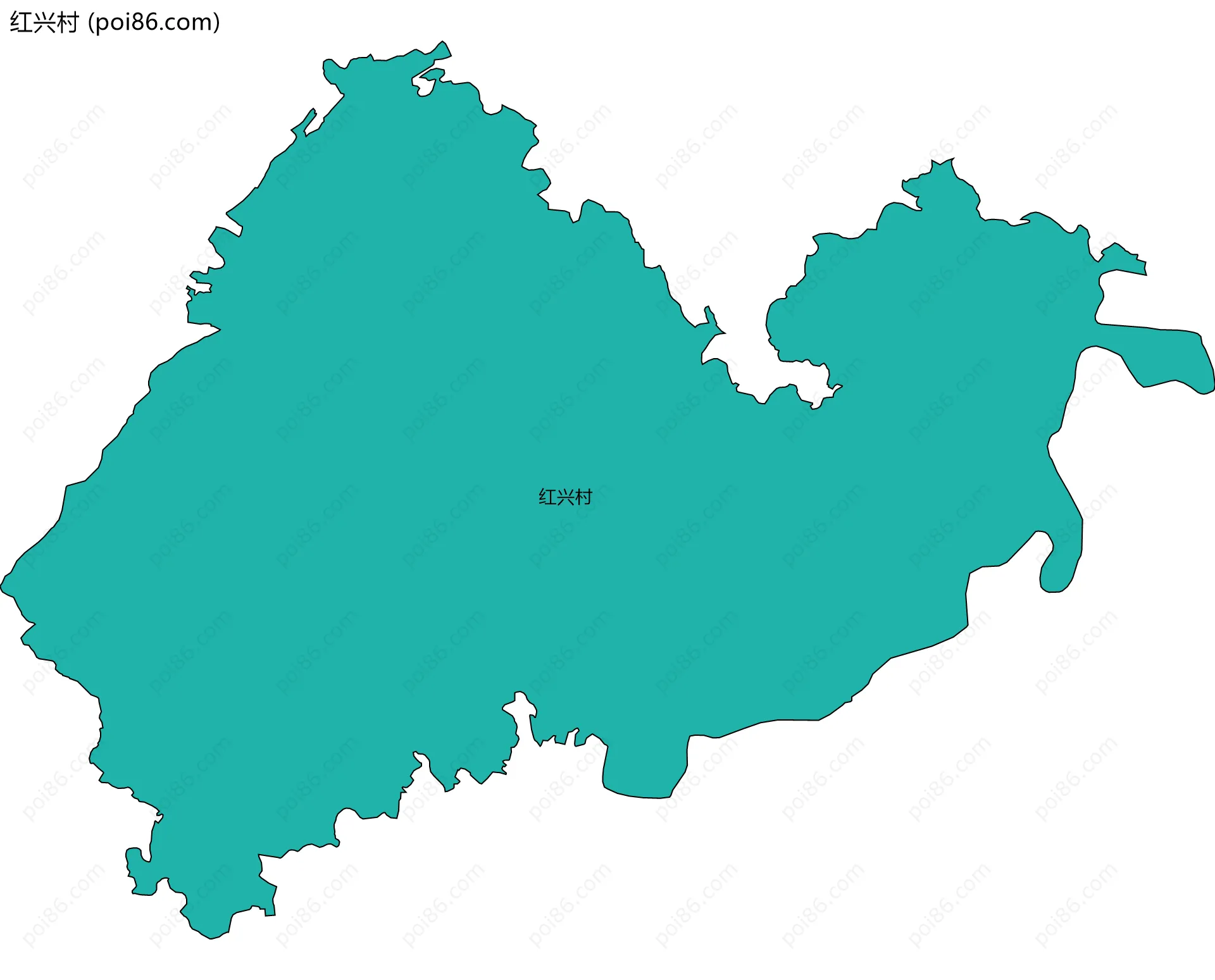 红兴村边界地图