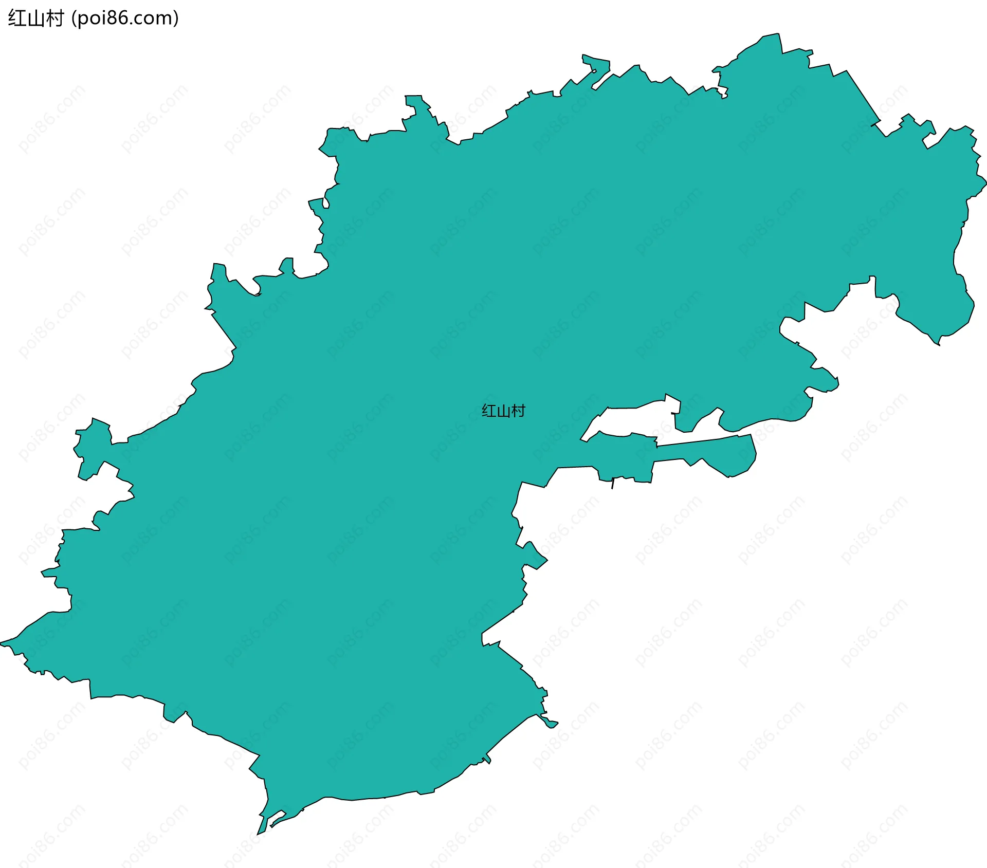 红山村边界地图