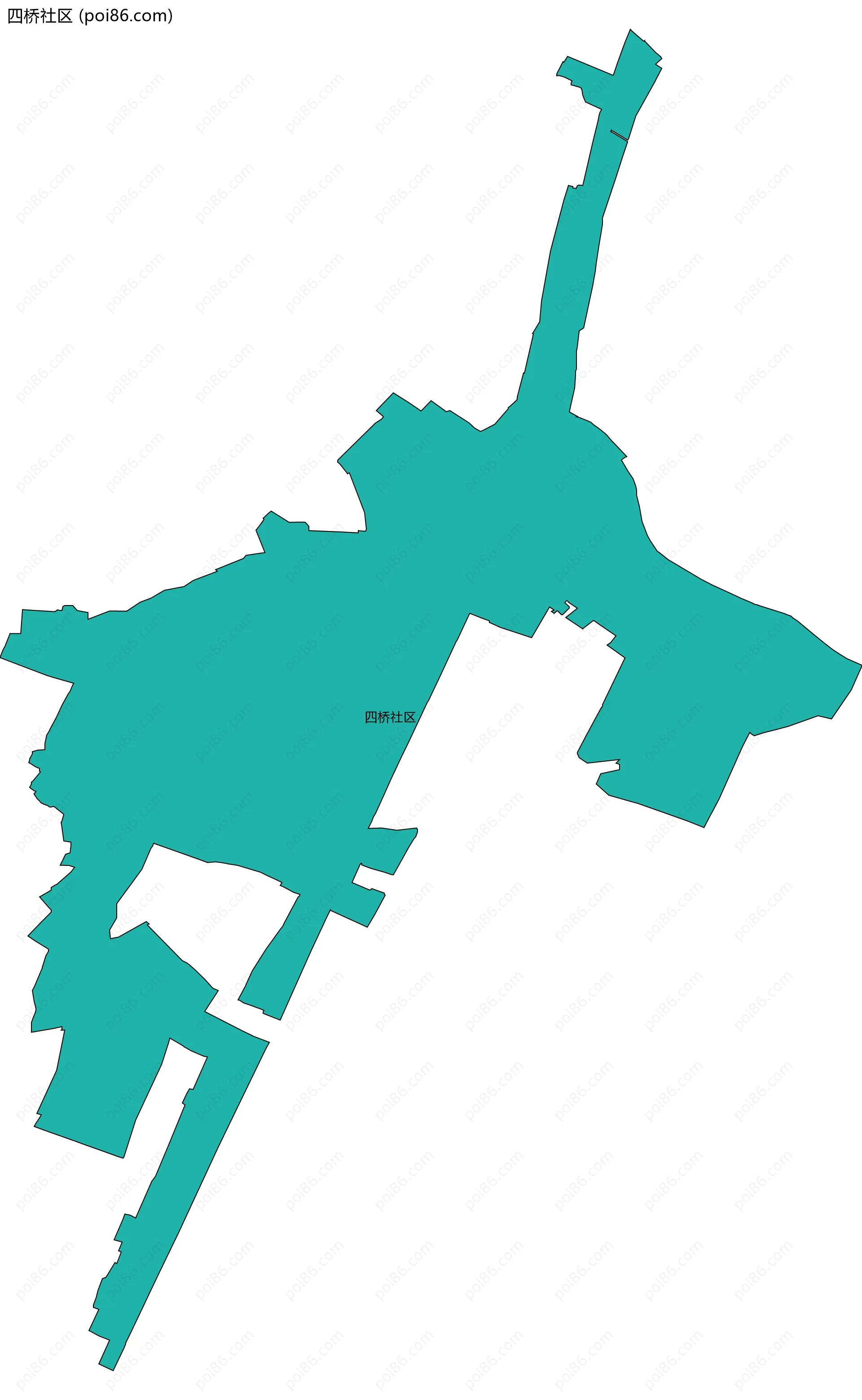 四桥社区边界地图