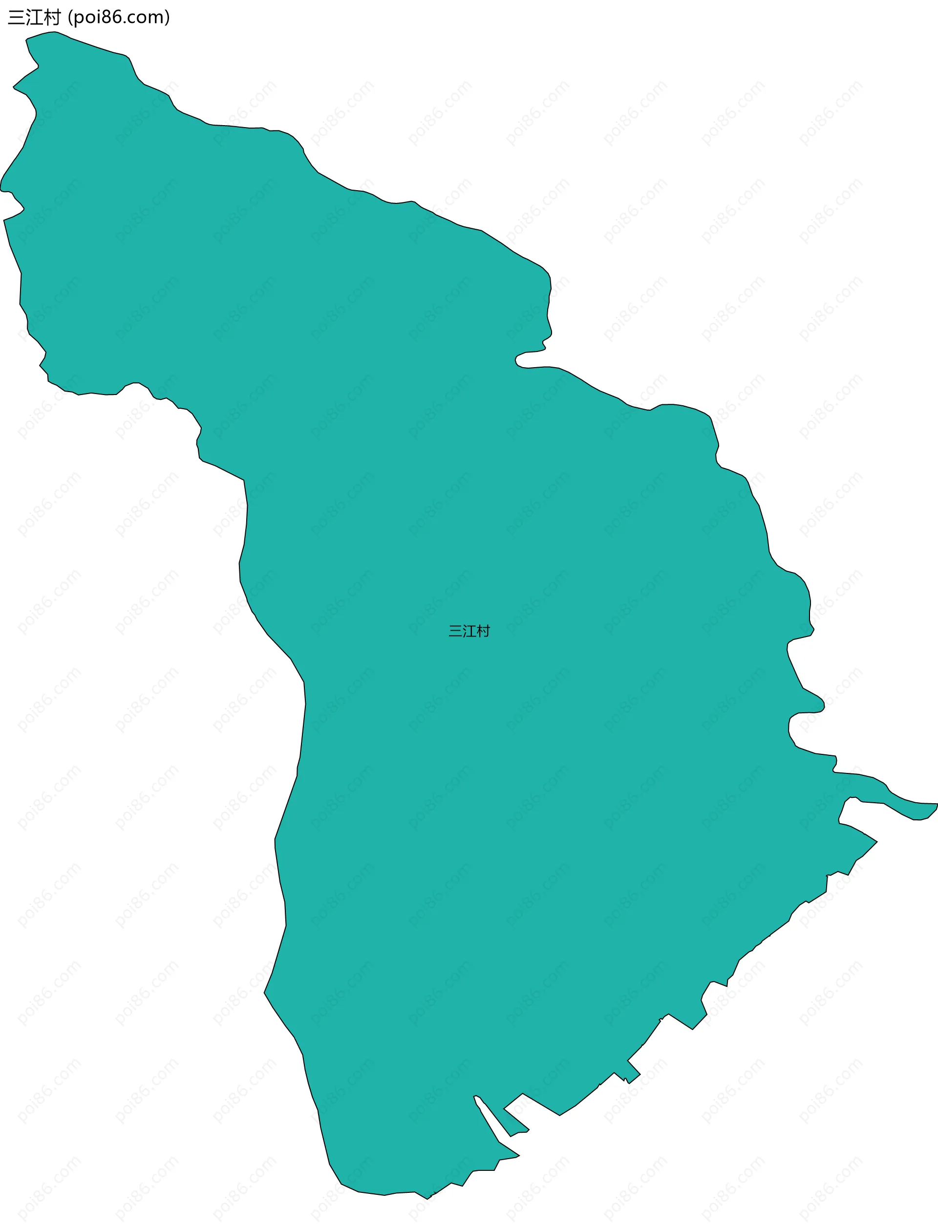 三江村边界地图