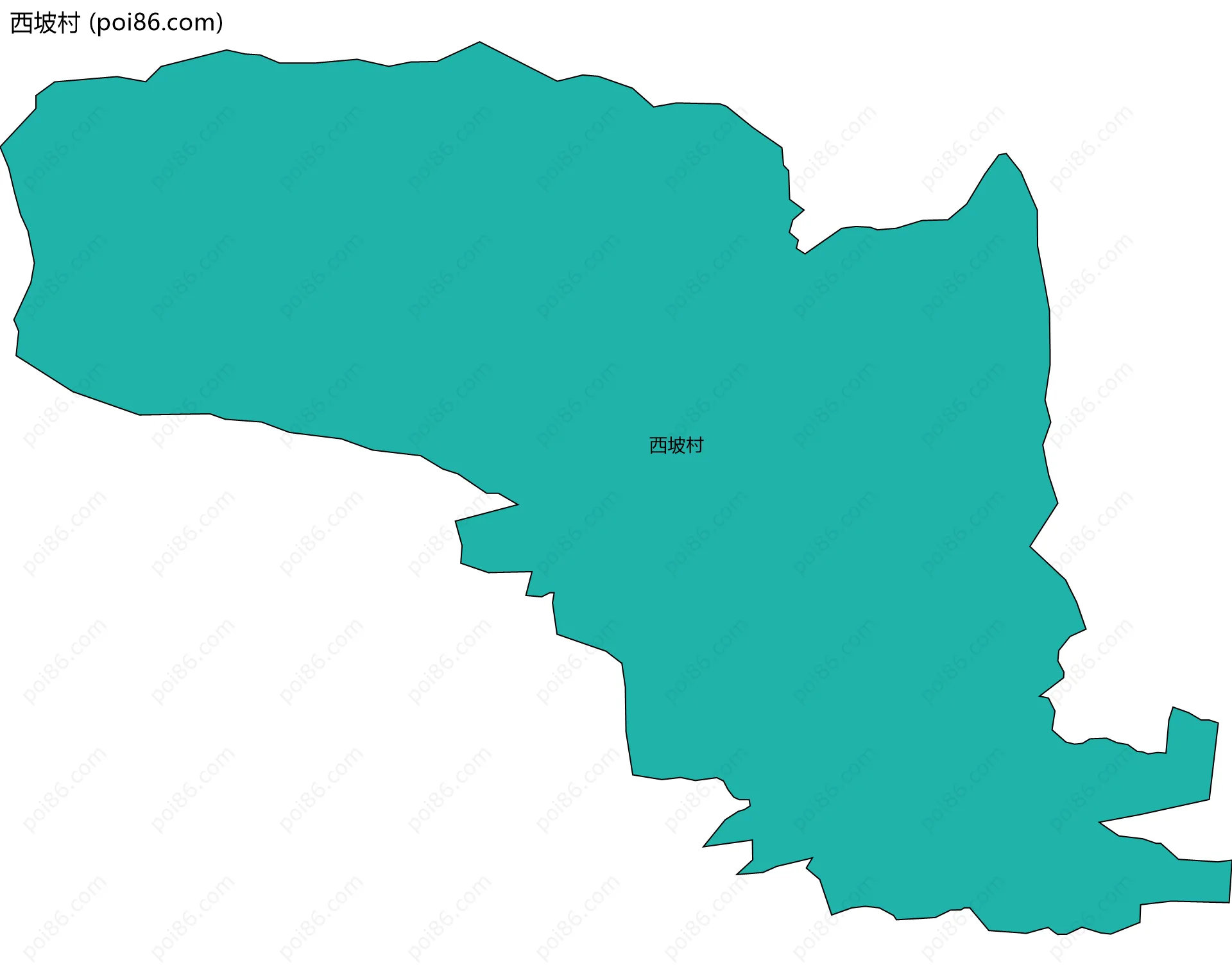 西坡村边界地图