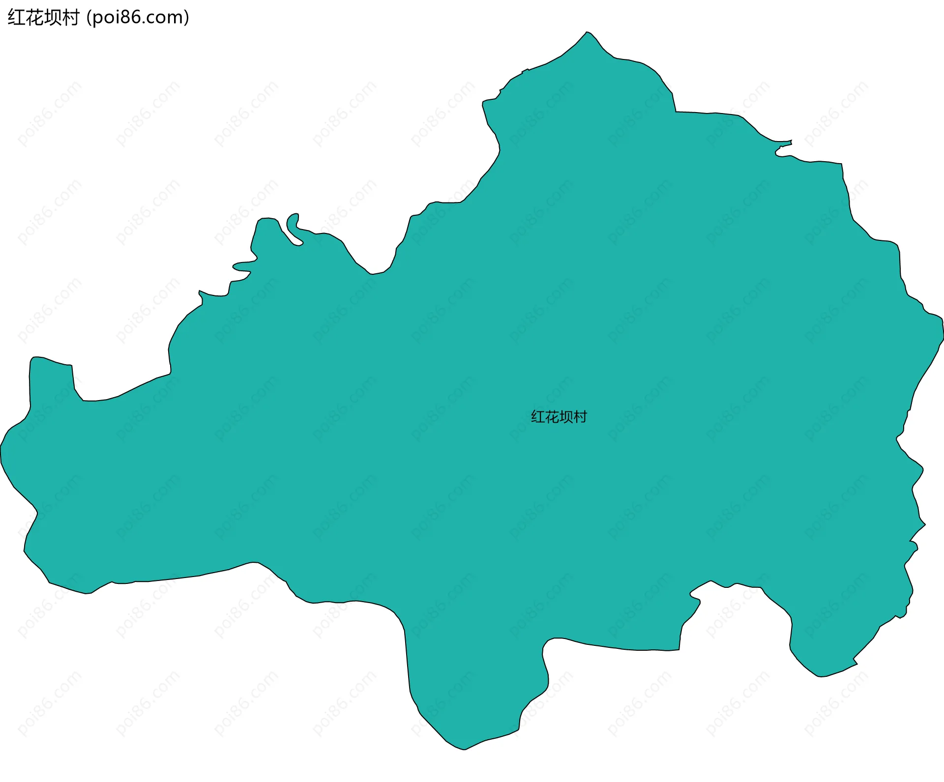 红花坝村边界地图