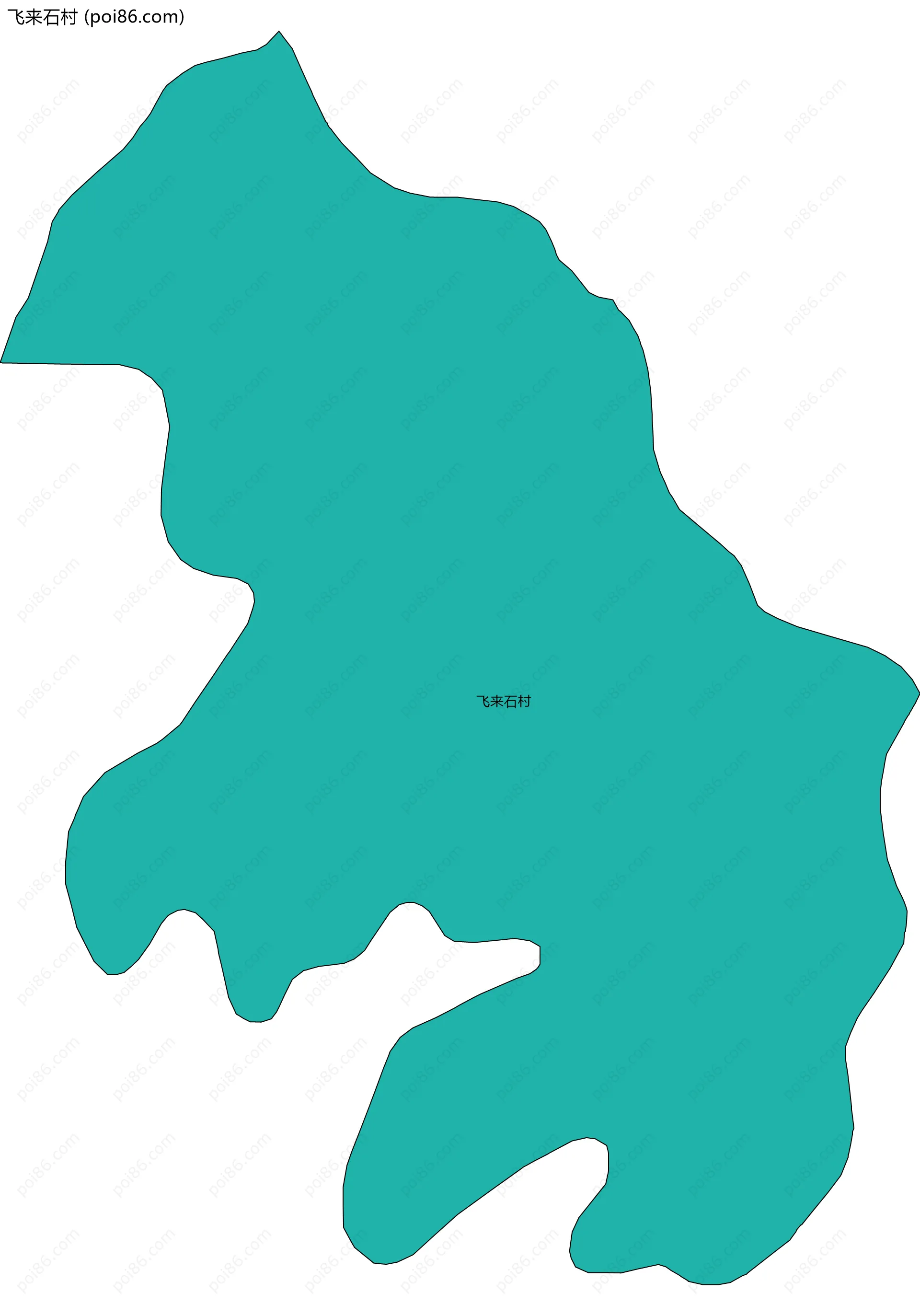 飞来石村边界地图