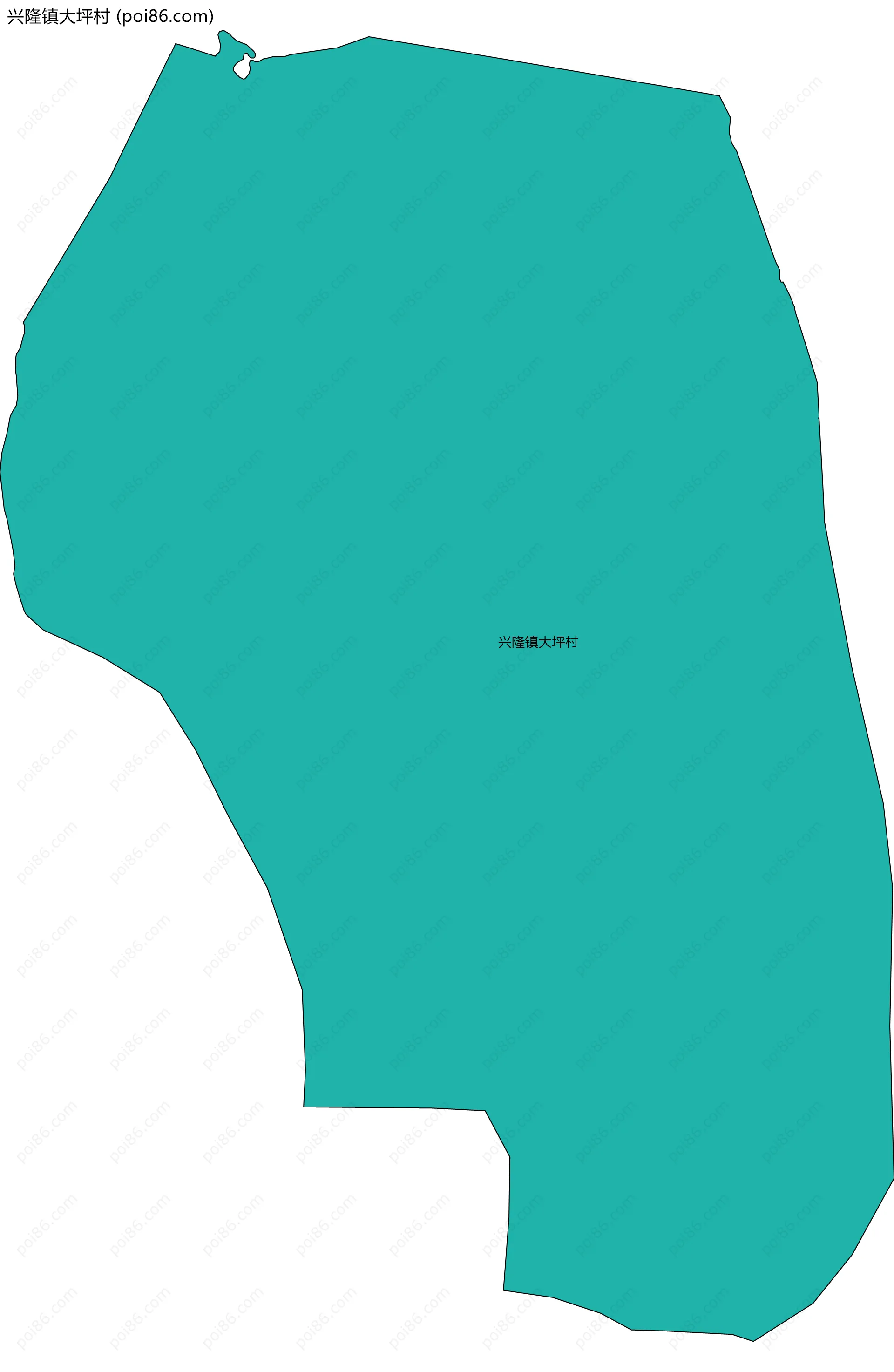 兴隆镇大坪村边界地图