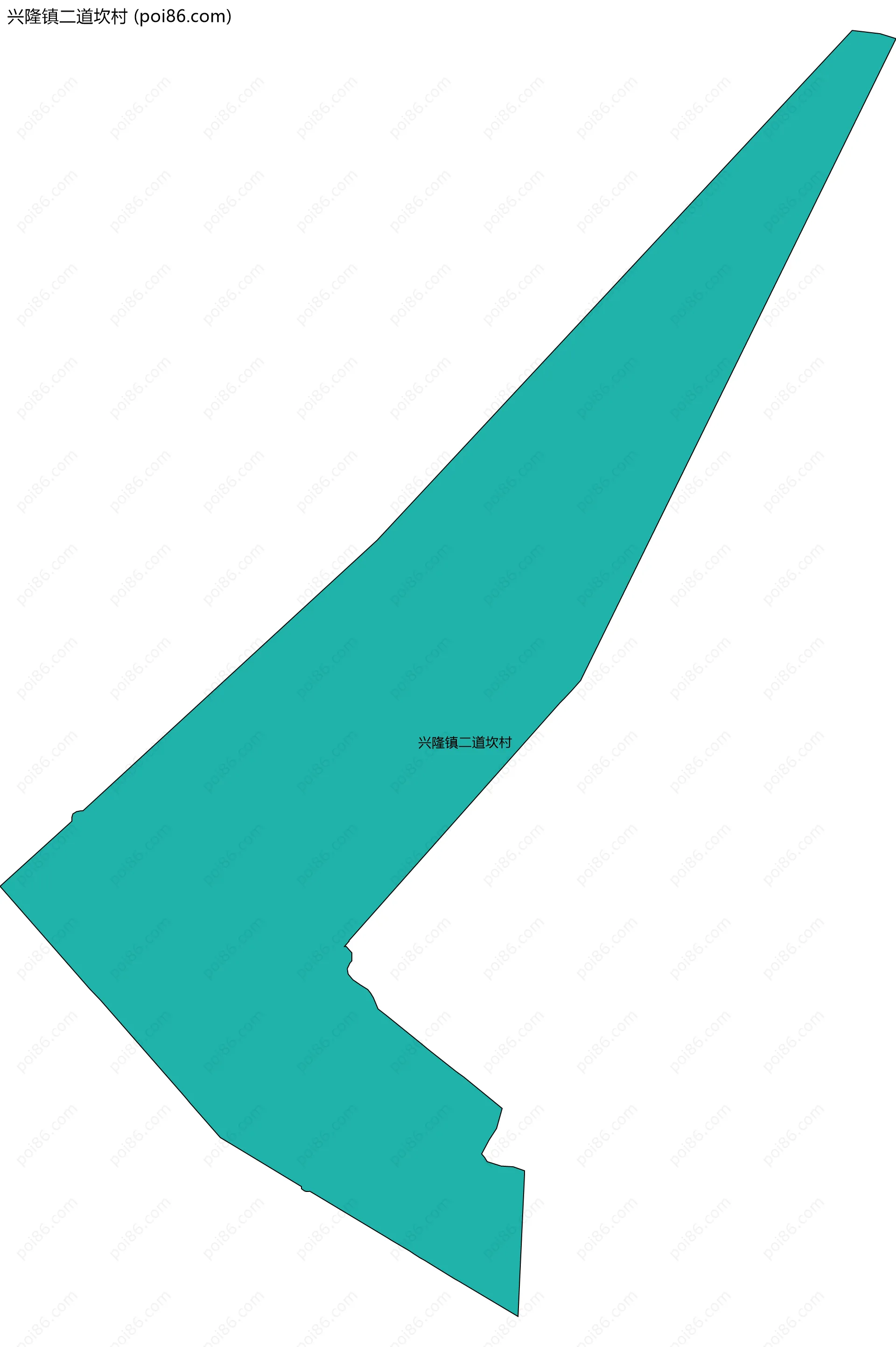 兴隆镇二道坎村边界地图