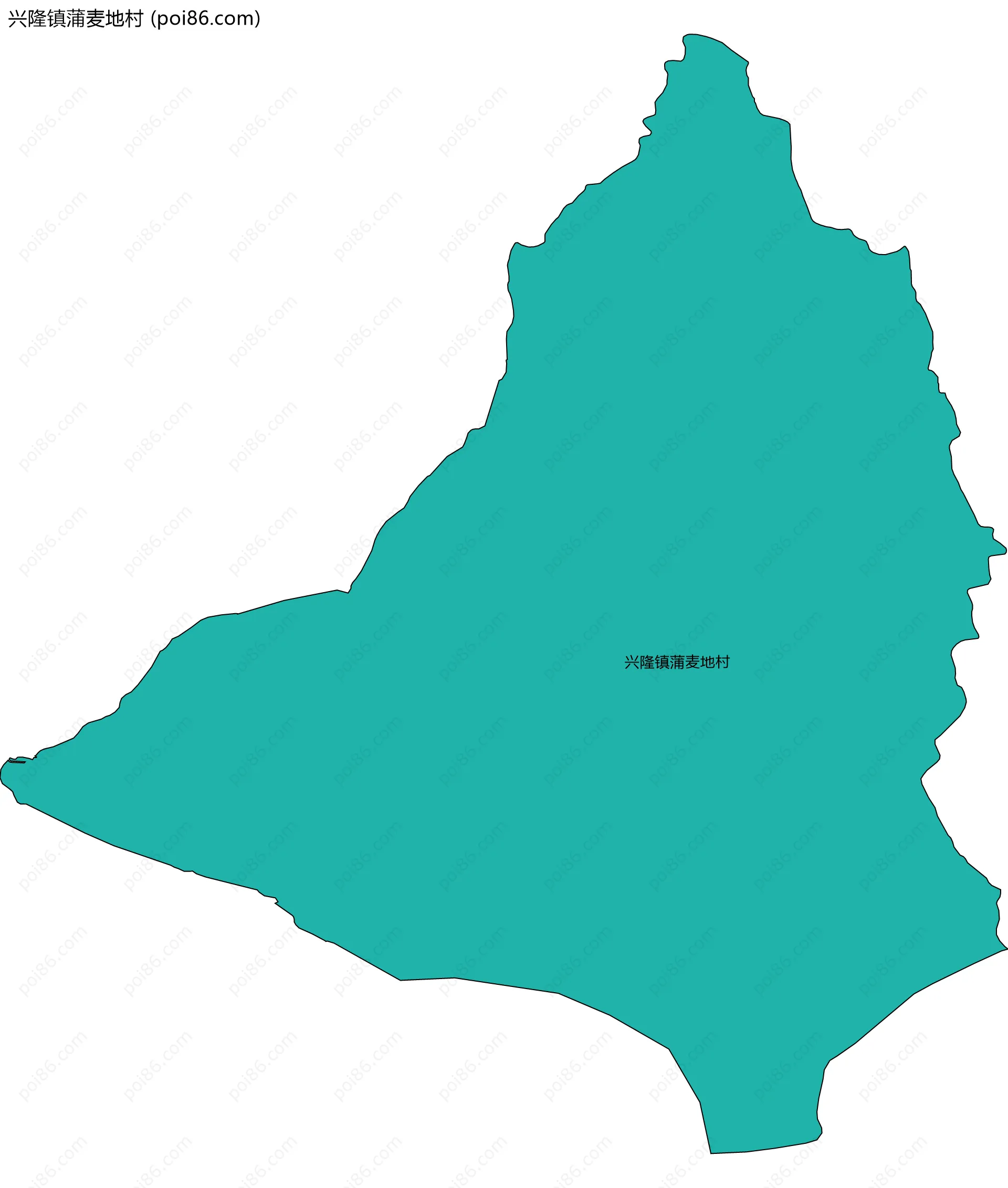 兴隆镇蒲麦地村边界地图