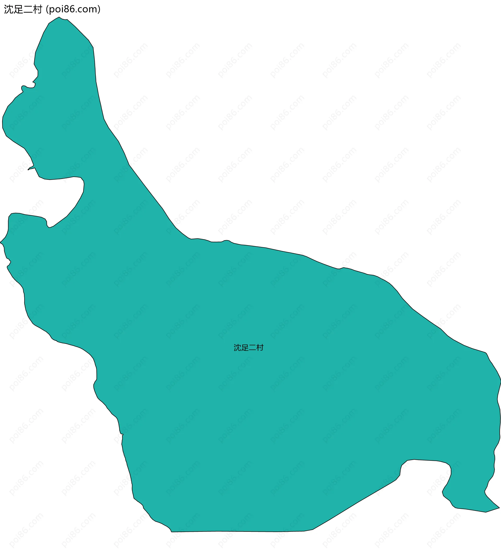 沈足二村边界地图