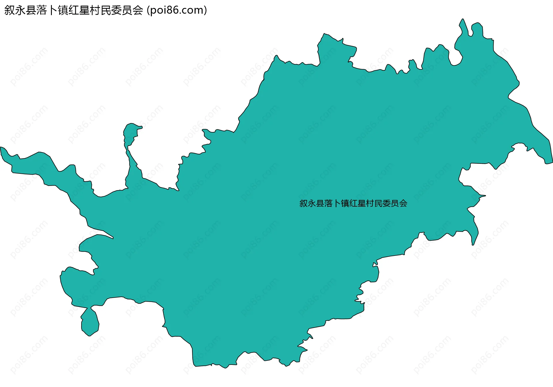 叙永县落卜镇红星村民委员会边界地图