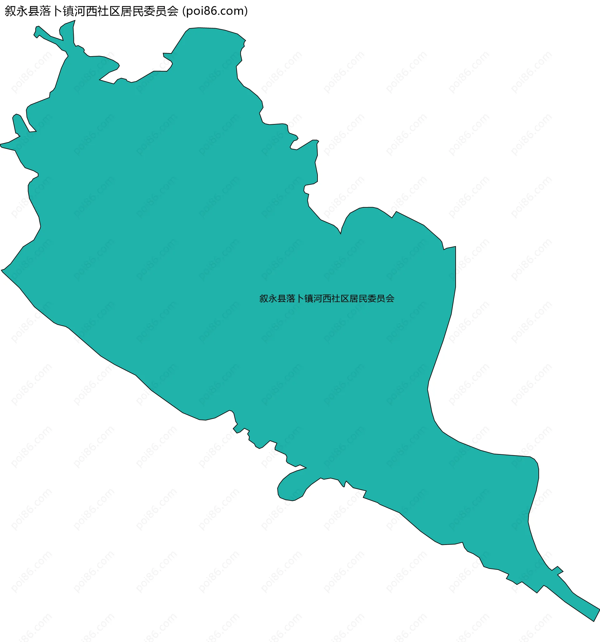 叙永县落卜镇河西社区居民委员会边界地图