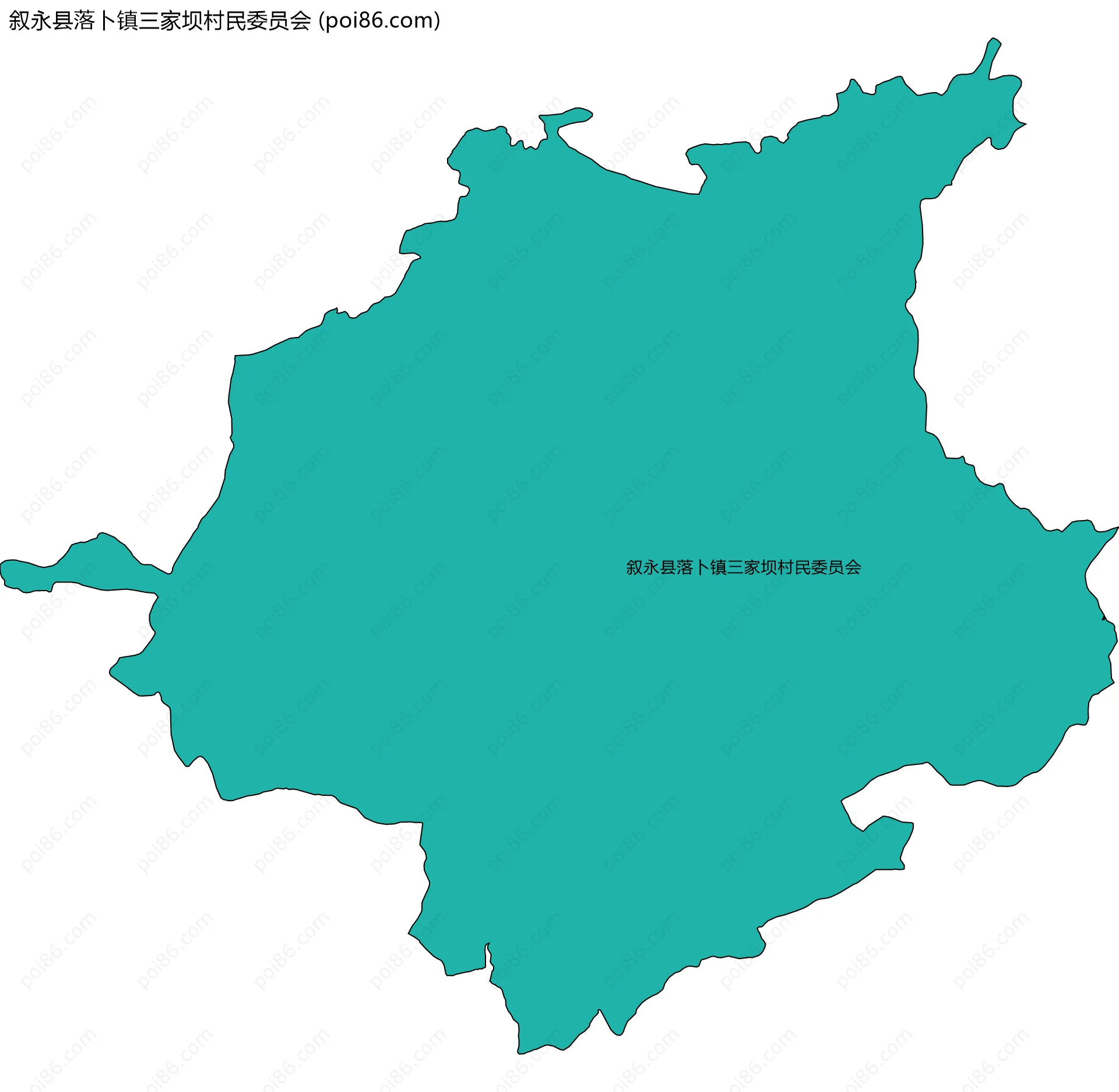 叙永县落卜镇三家坝村民委员会边界地图