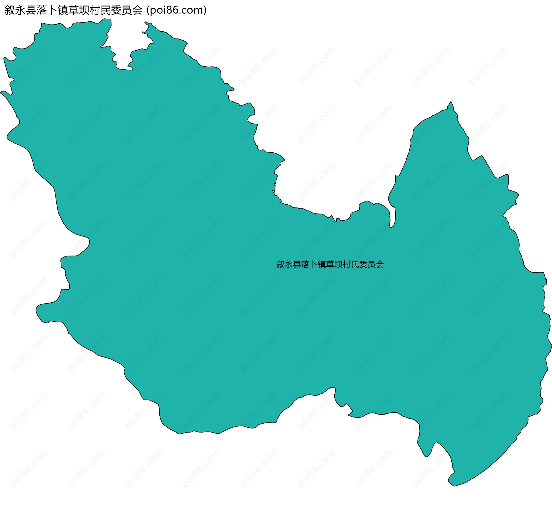 叙永县落卜镇草坝村民委员会边界地图