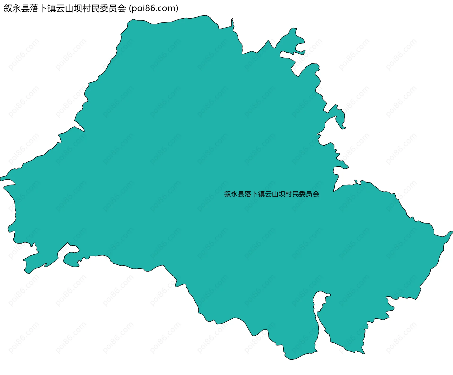 叙永县落卜镇云山坝村民委员会边界地图