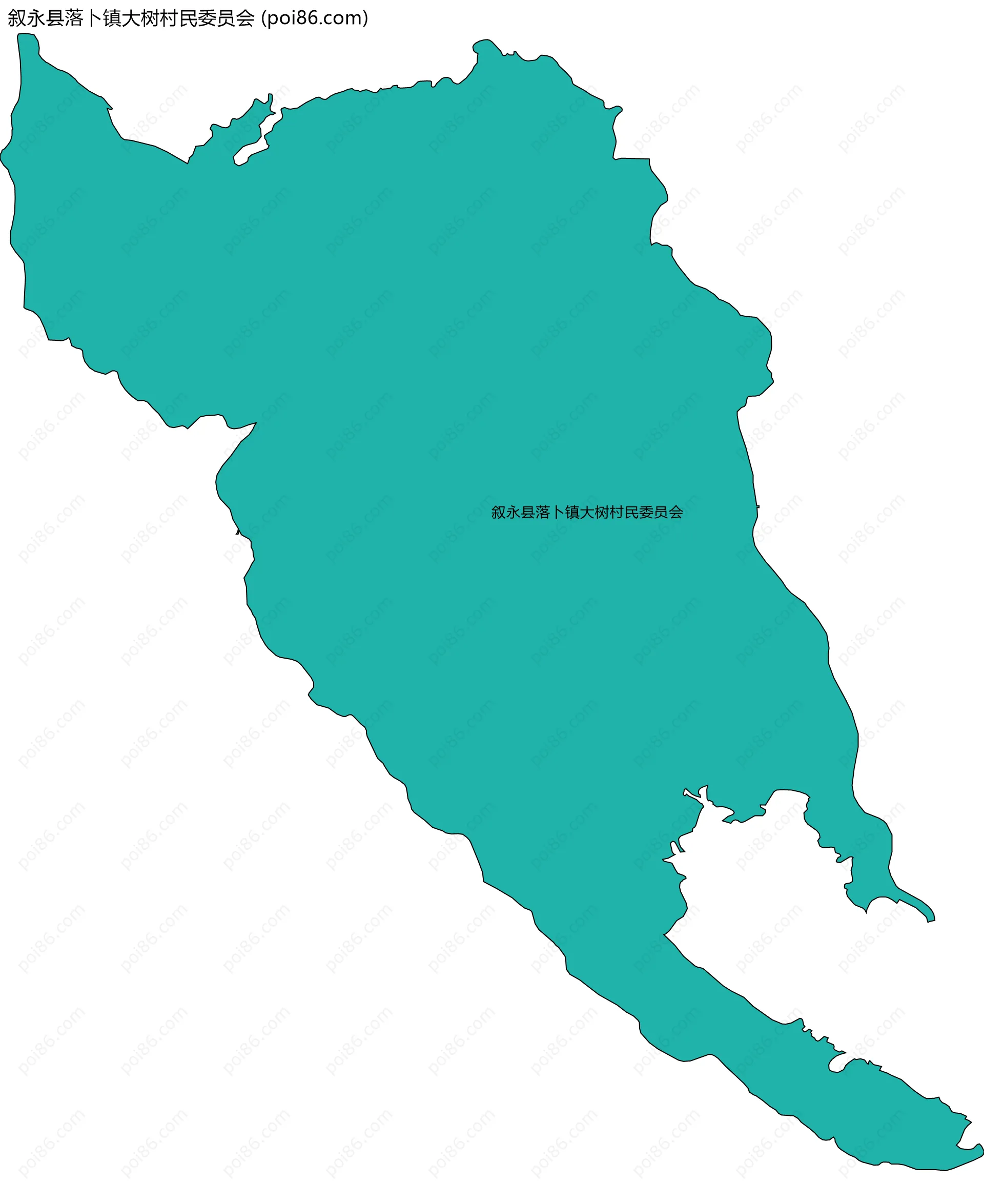 叙永县落卜镇大树村民委员会边界地图