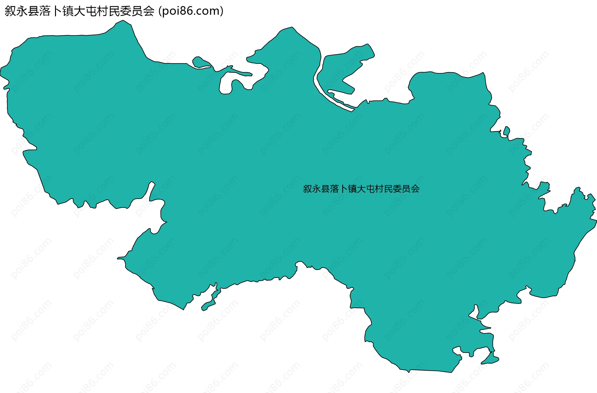 叙永县落卜镇大屯村民委员会边界地图