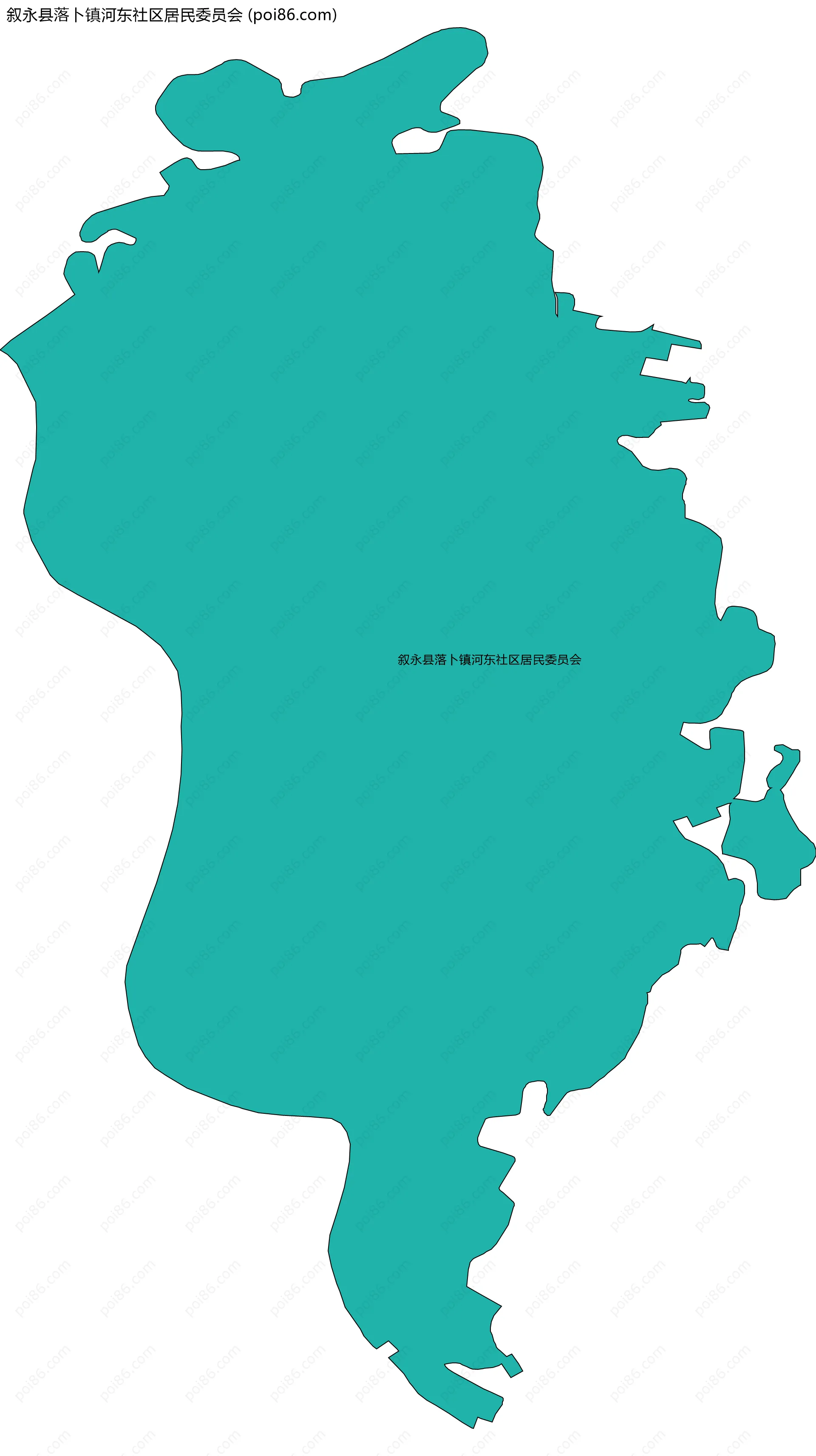 叙永县落卜镇河东社区居民委员会边界地图