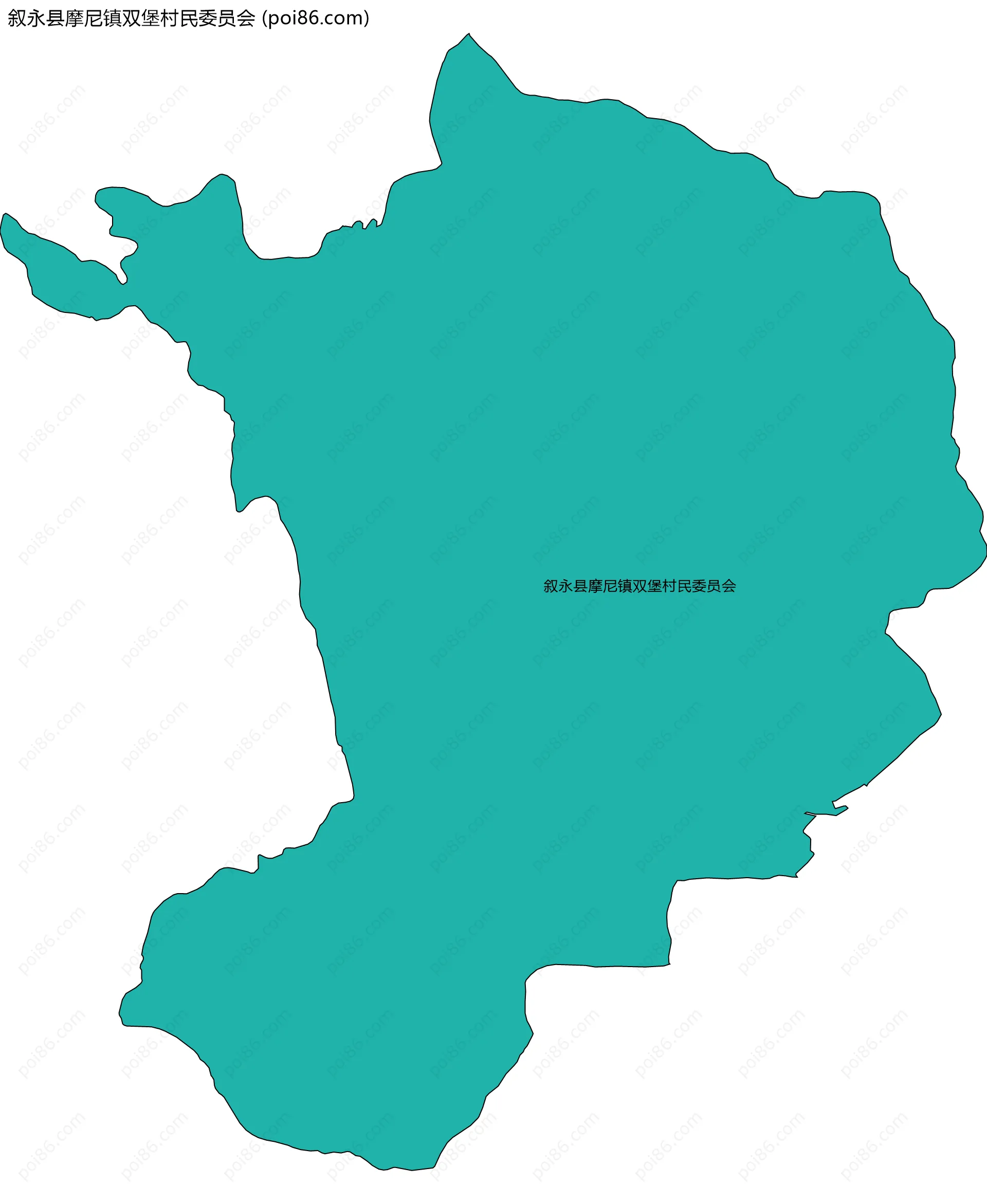 叙永县摩尼镇双堡村民委员会边界地图