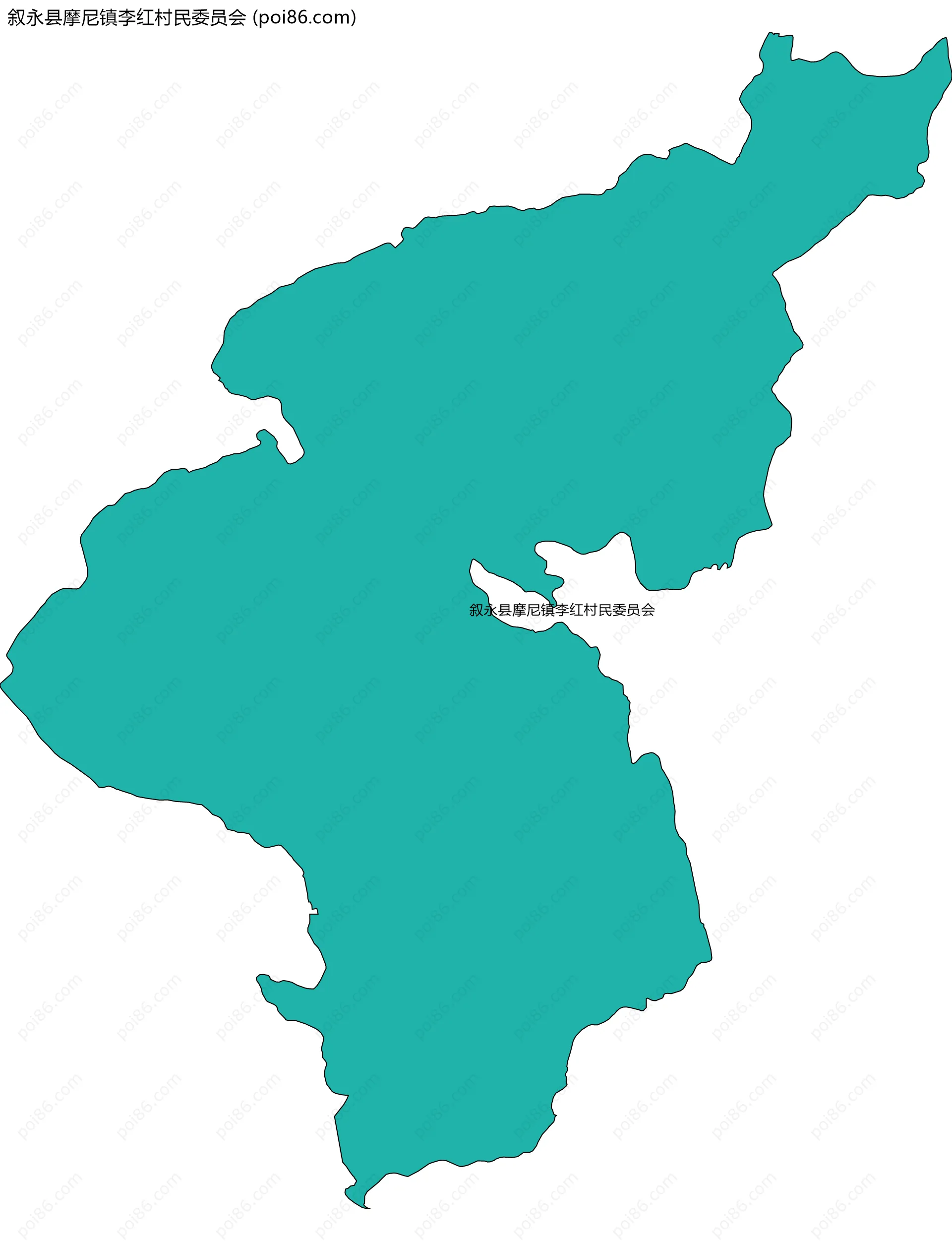 叙永县摩尼镇李红村民委员会边界地图