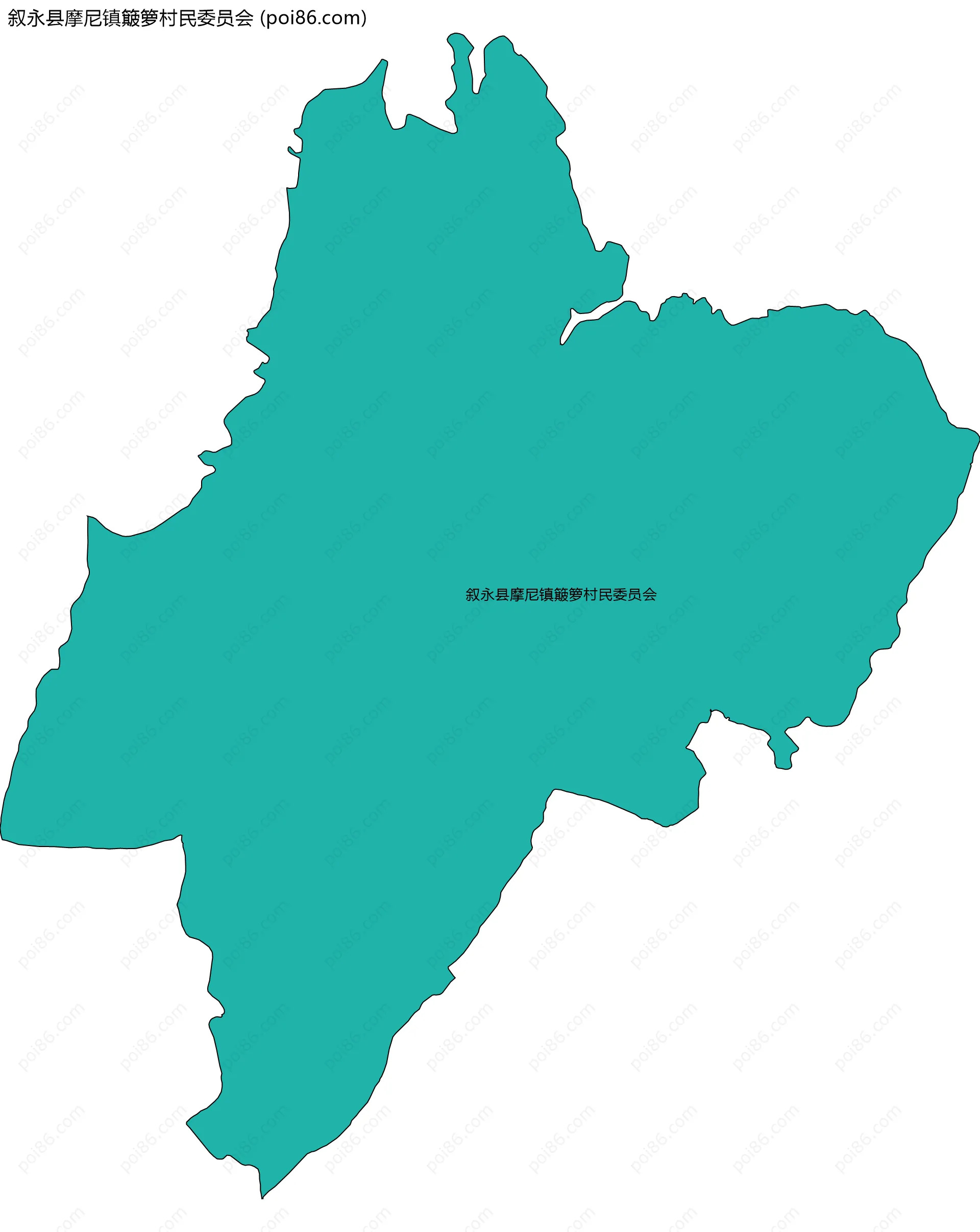 叙永县摩尼镇簸箩村民委员会边界地图