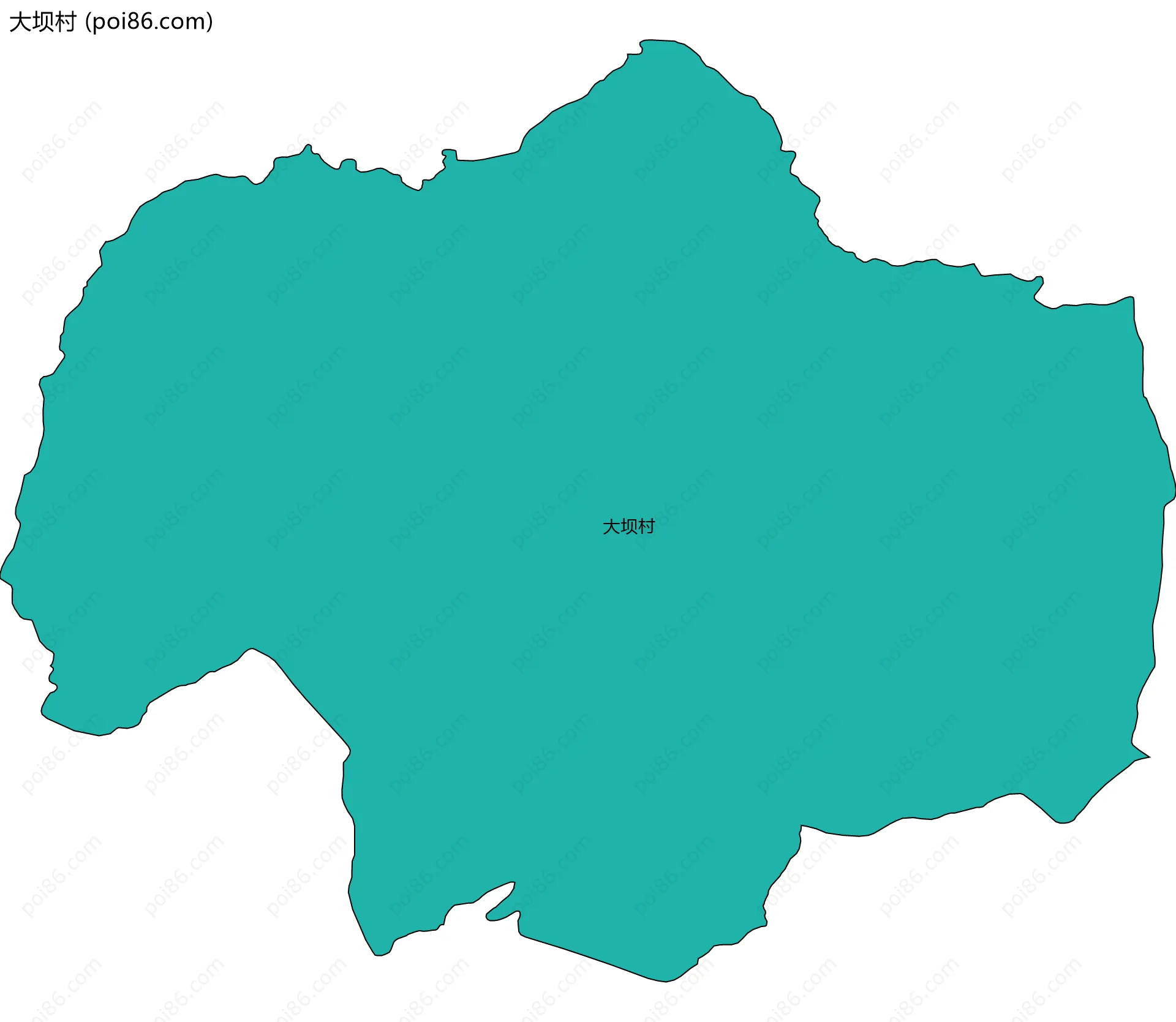 大坝村边界地图