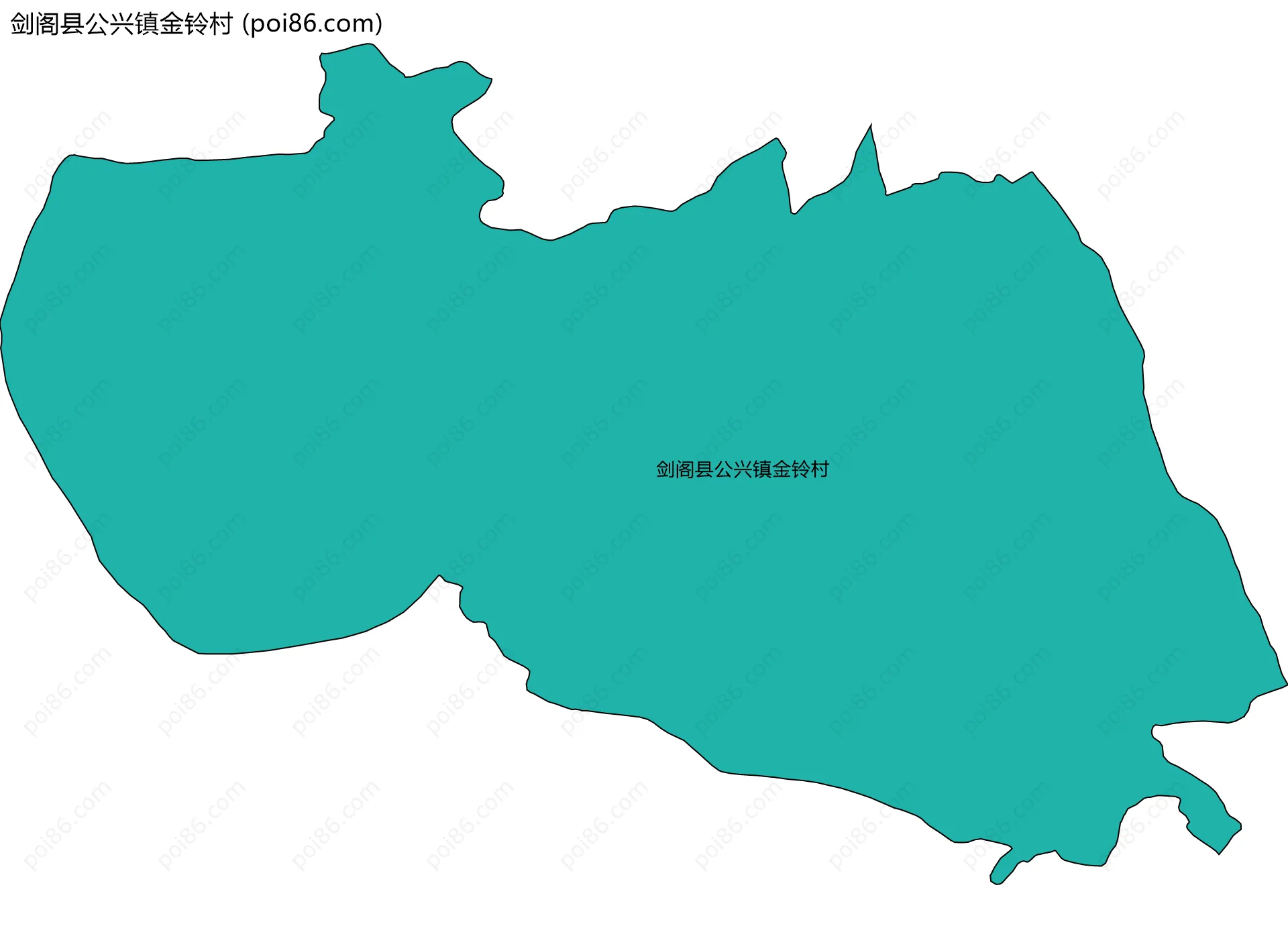 剑阁县公兴镇金铃村边界地图