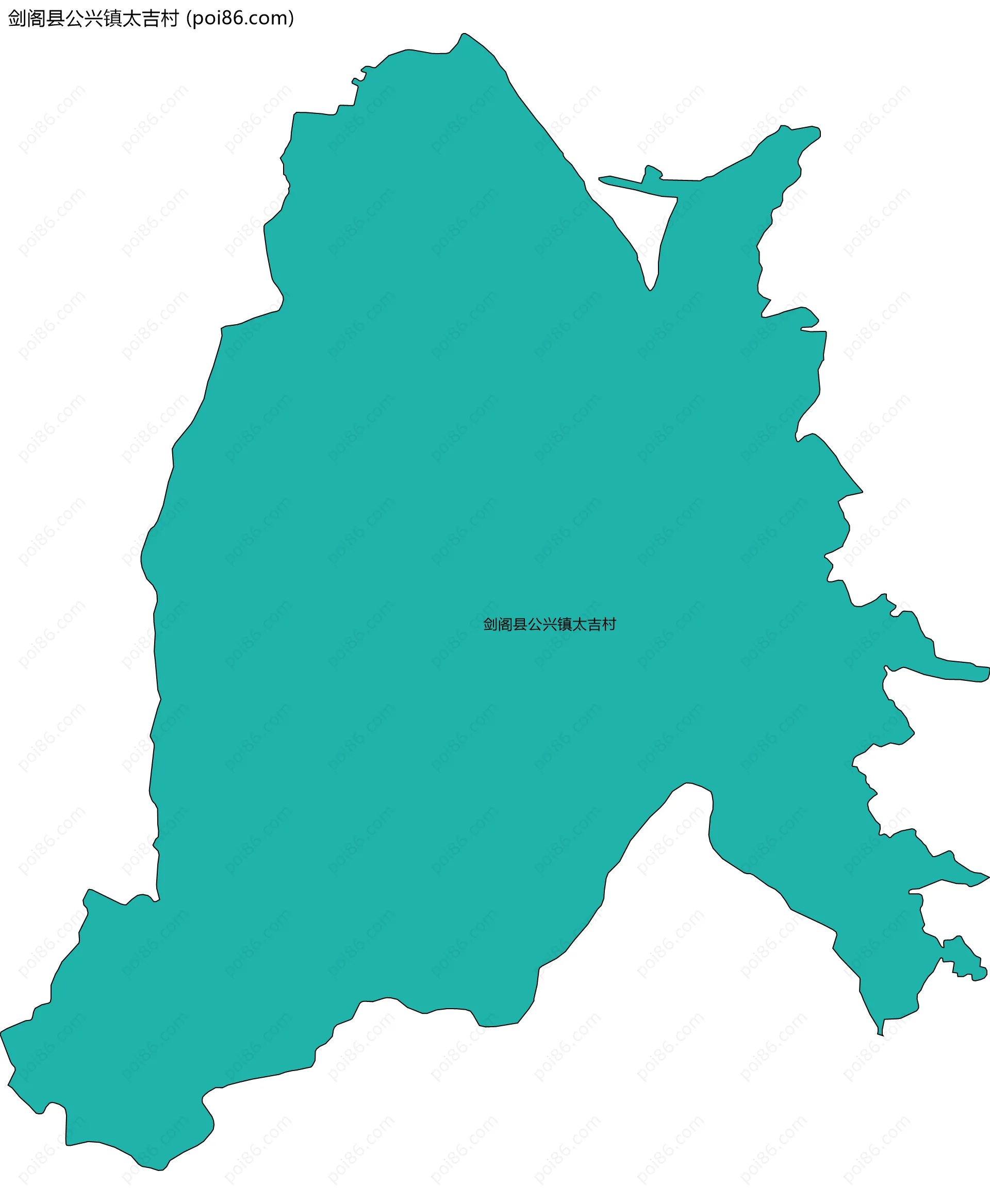 剑阁县公兴镇太吉村边界地图