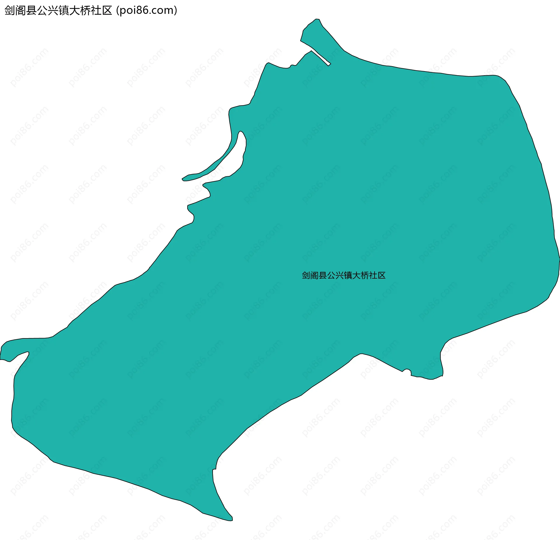 剑阁县公兴镇大桥社区边界地图
