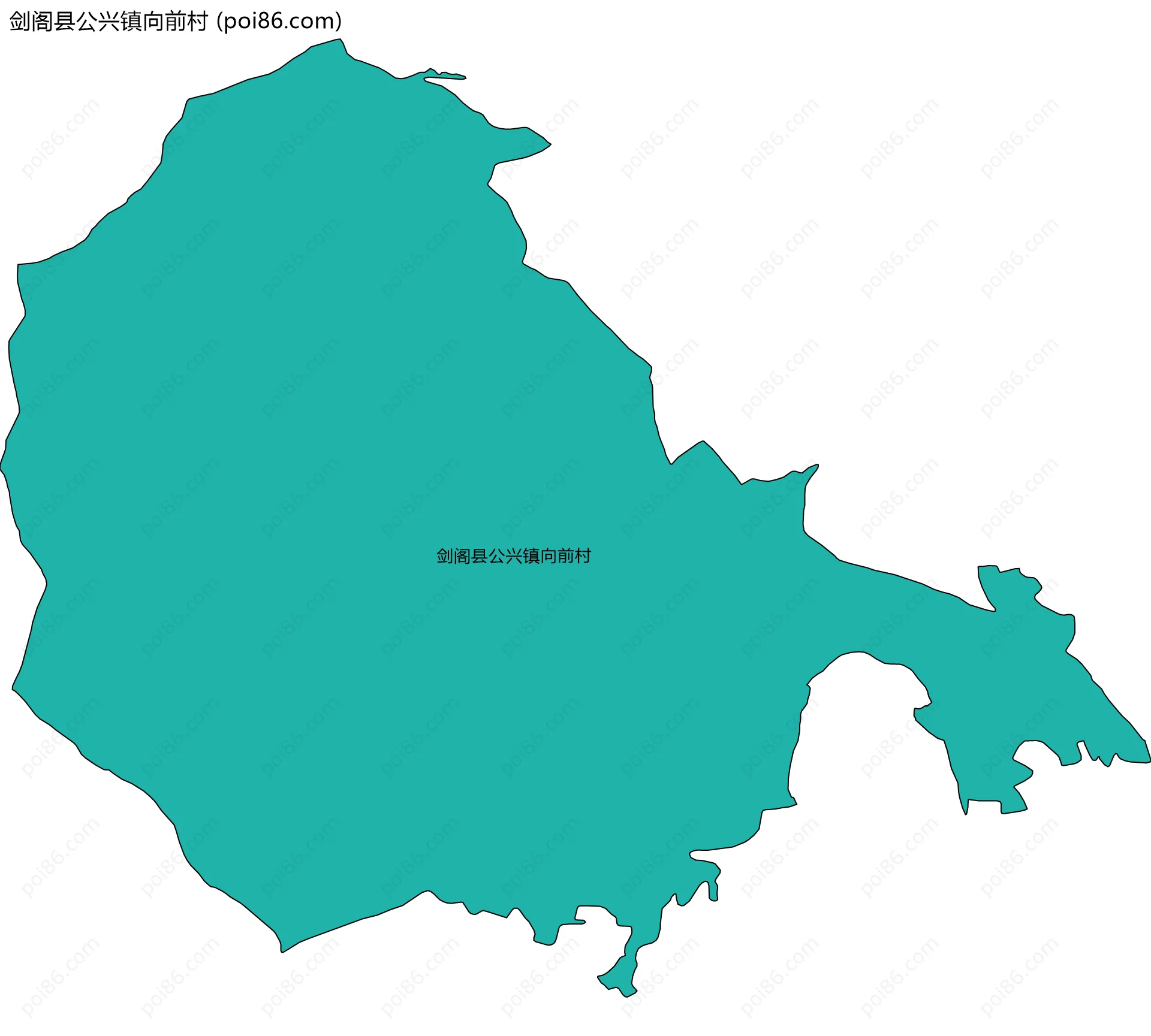 剑阁县公兴镇向前村边界地图