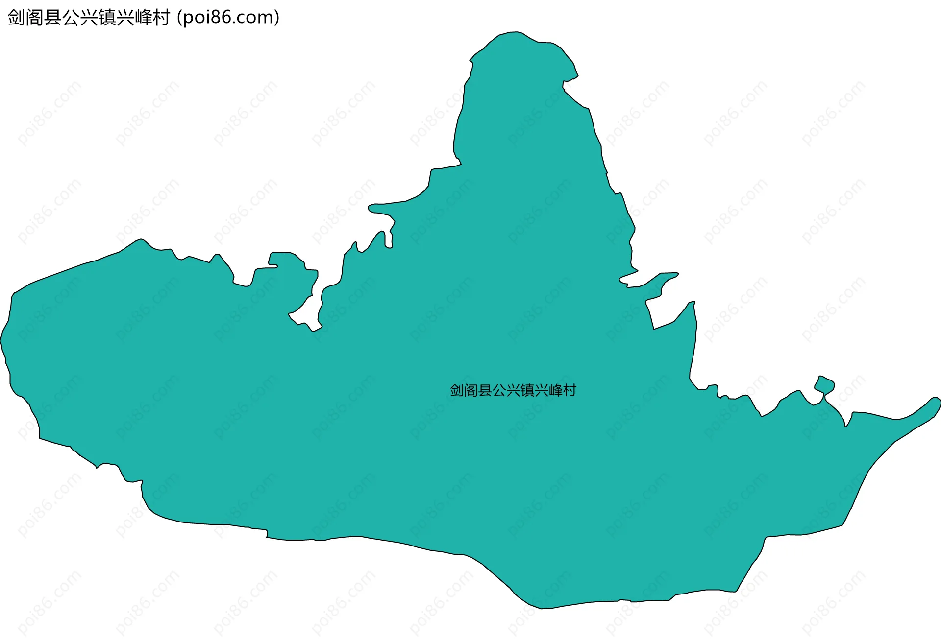 剑阁县公兴镇兴峰村边界地图