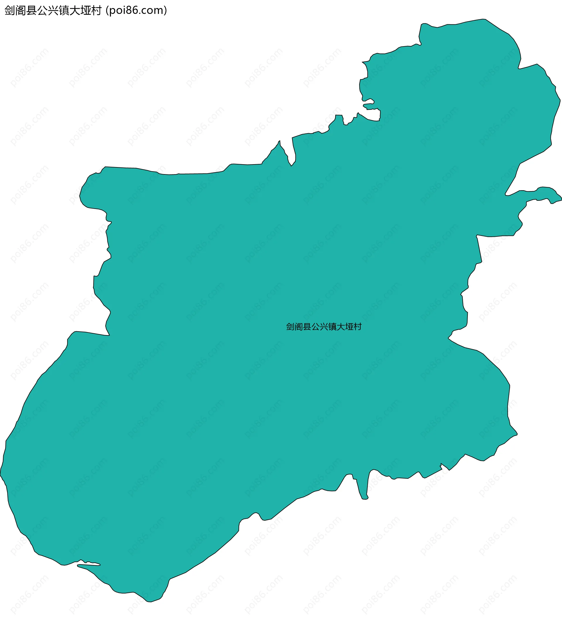 剑阁县公兴镇大垭村边界地图