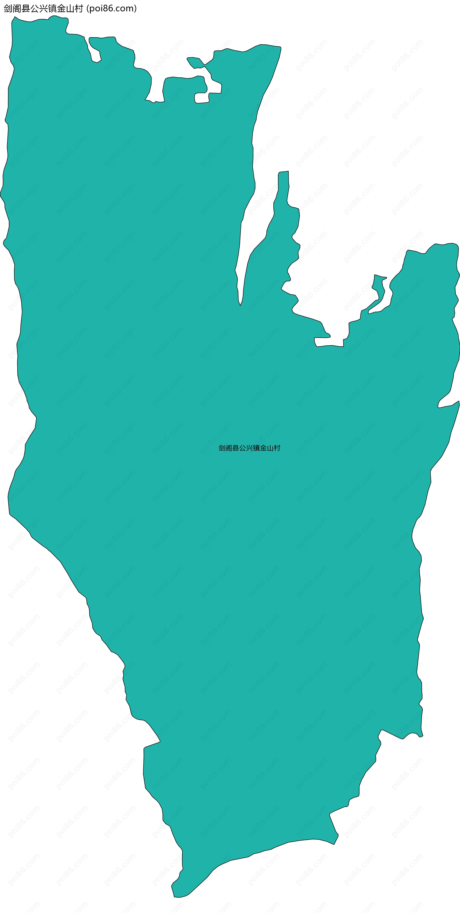 剑阁县公兴镇金山村边界地图