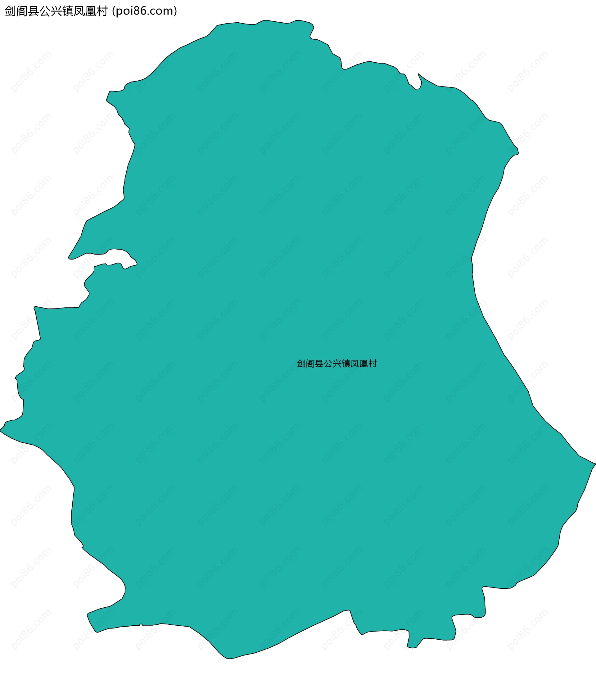 剑阁县公兴镇凤凰村边界地图