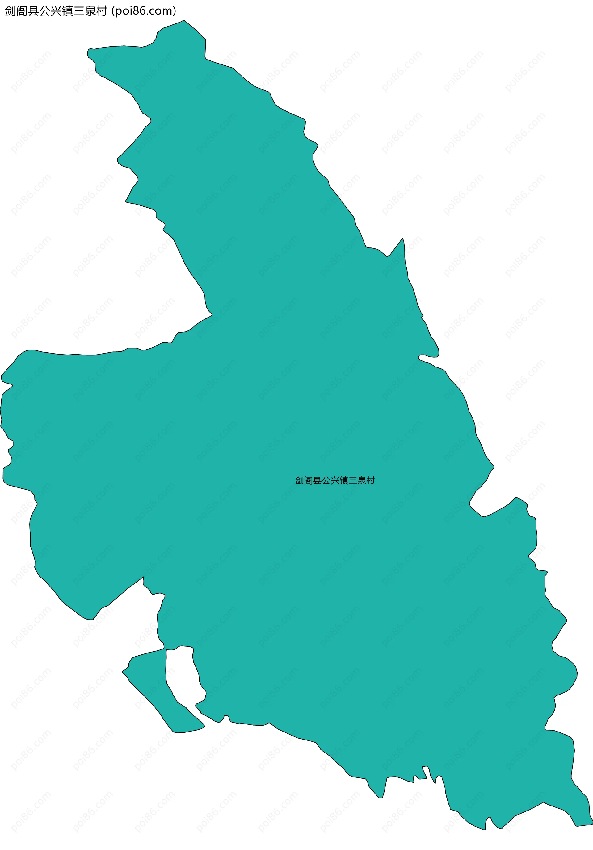 剑阁县公兴镇三泉村边界地图