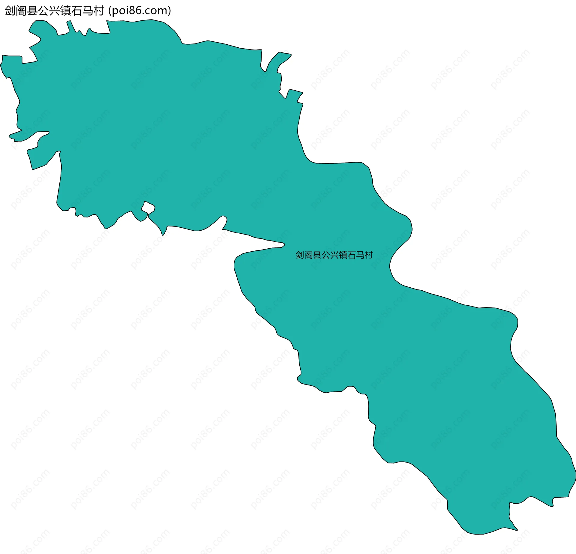 剑阁县公兴镇石马村边界地图