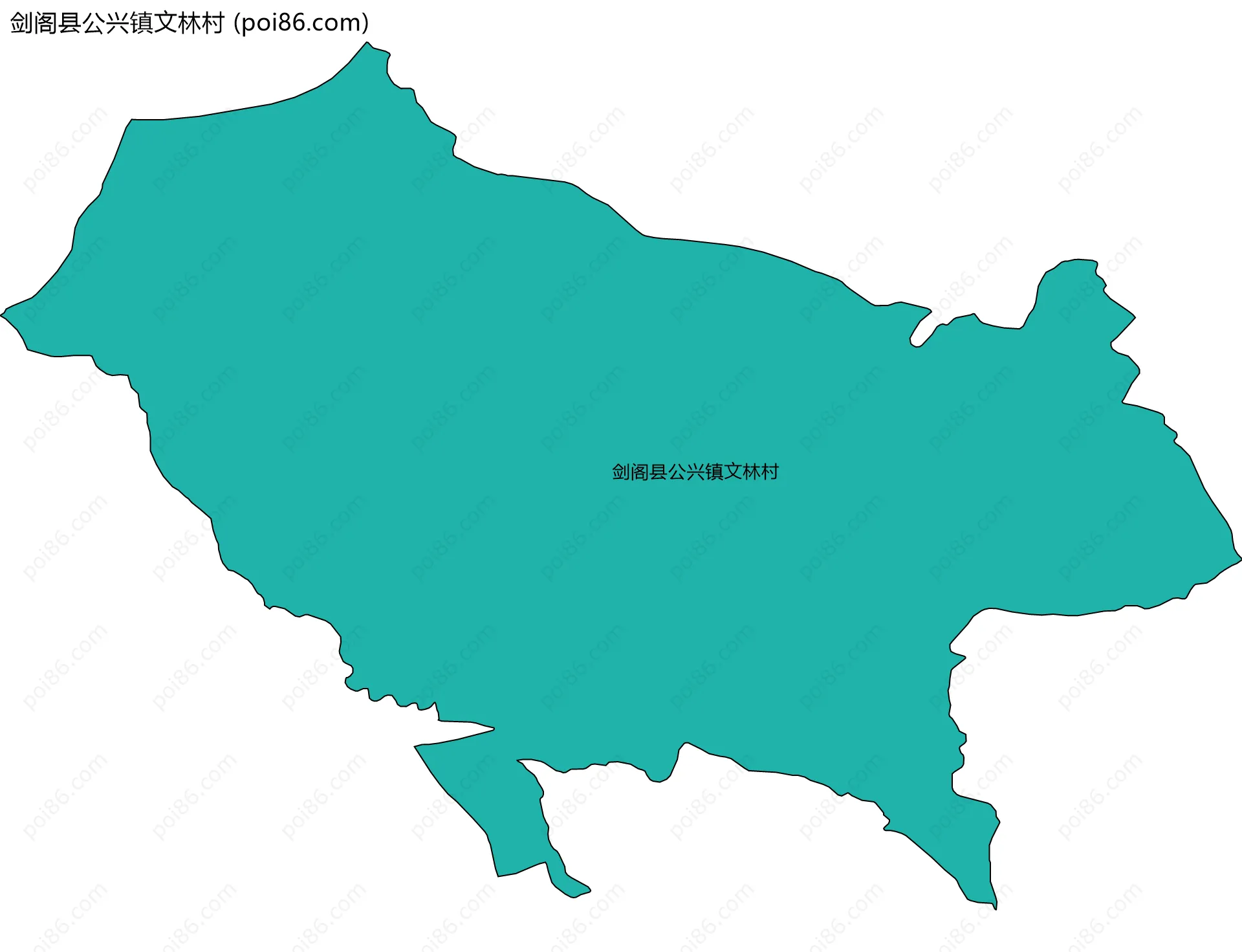 剑阁县公兴镇文林村边界地图