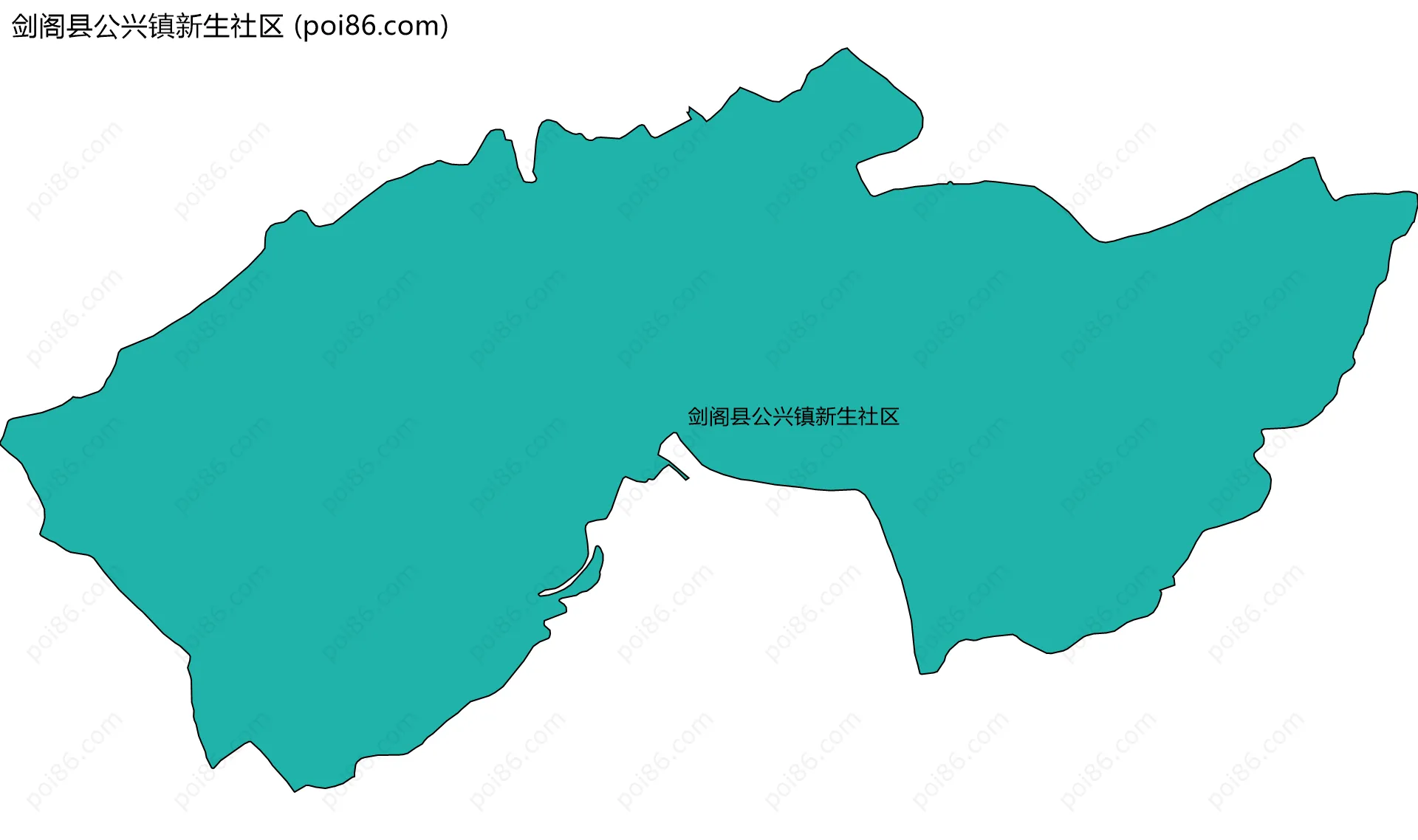 剑阁县公兴镇新生社区边界地图