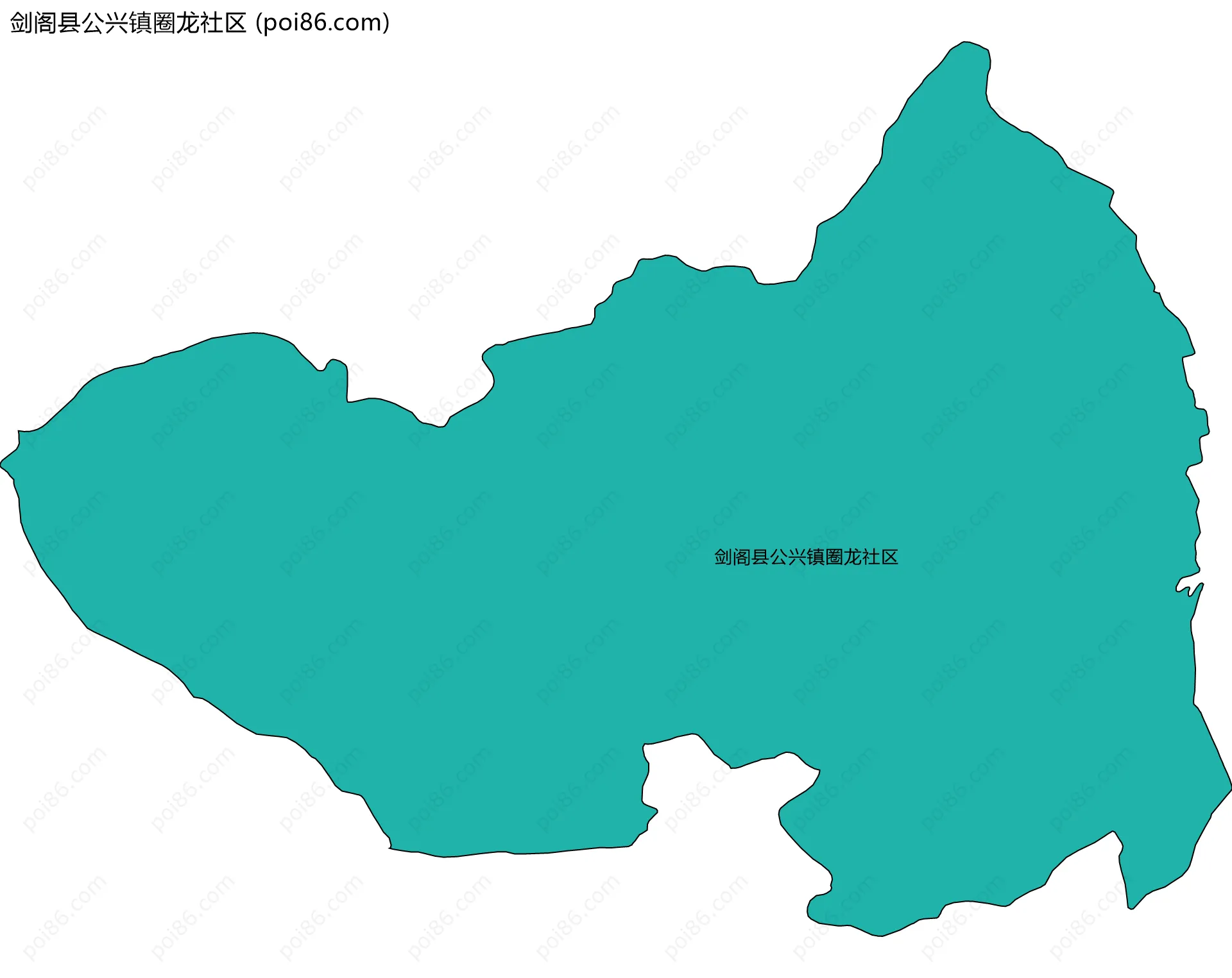 剑阁县公兴镇圈龙社区边界地图