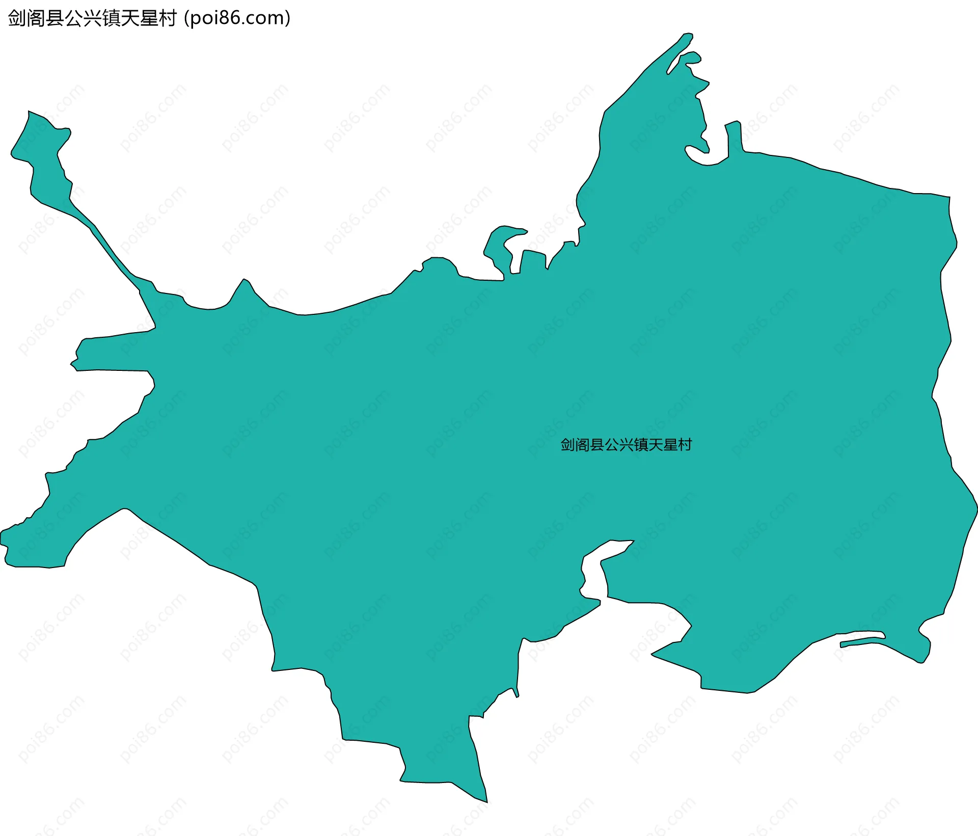 剑阁县公兴镇天星村边界地图