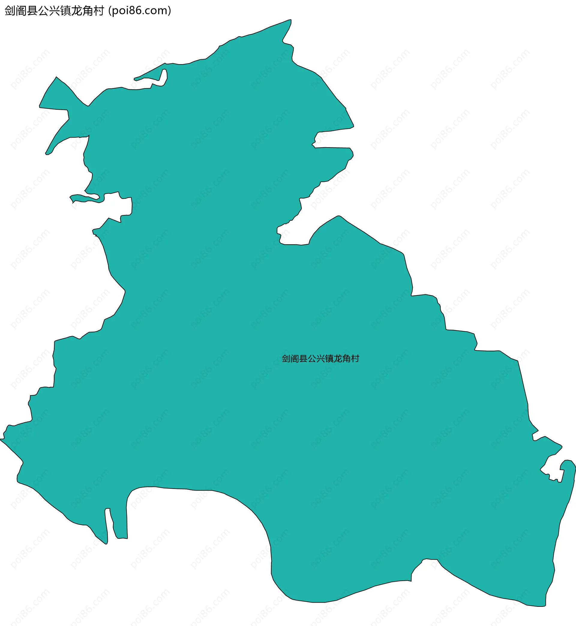 剑阁县公兴镇龙角村边界地图