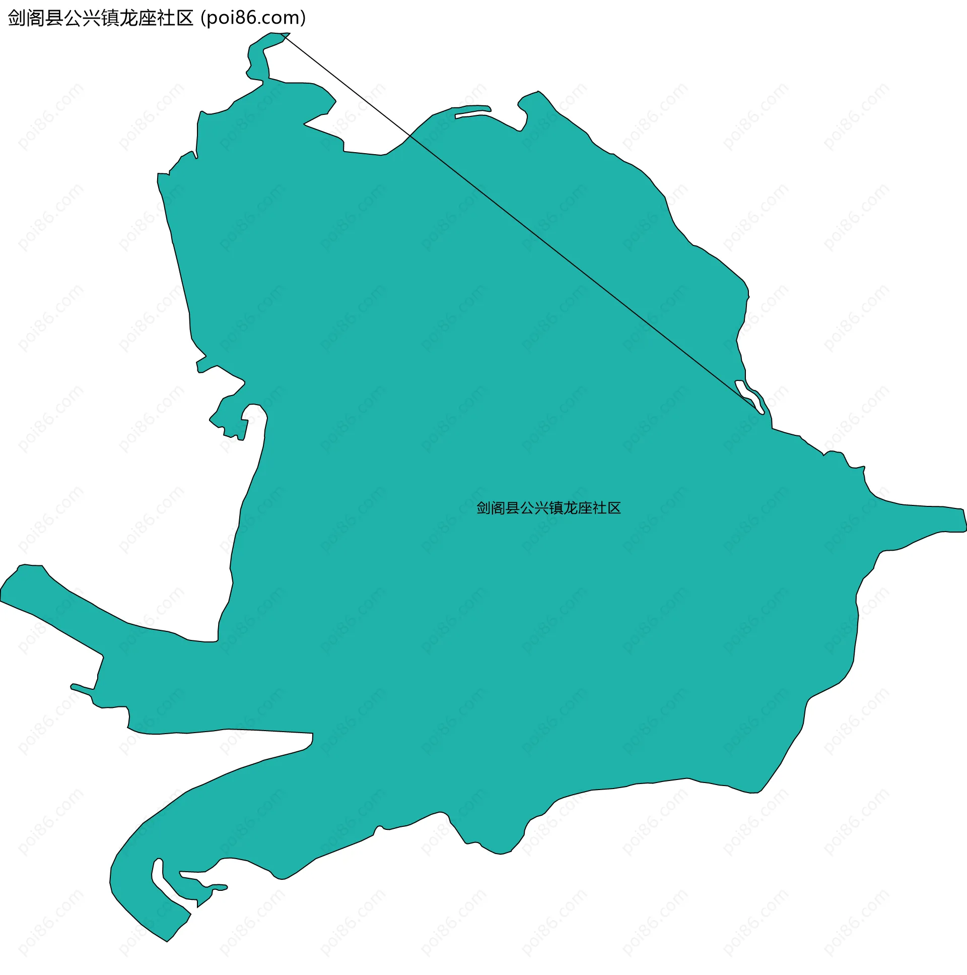 剑阁县公兴镇龙座社区边界地图