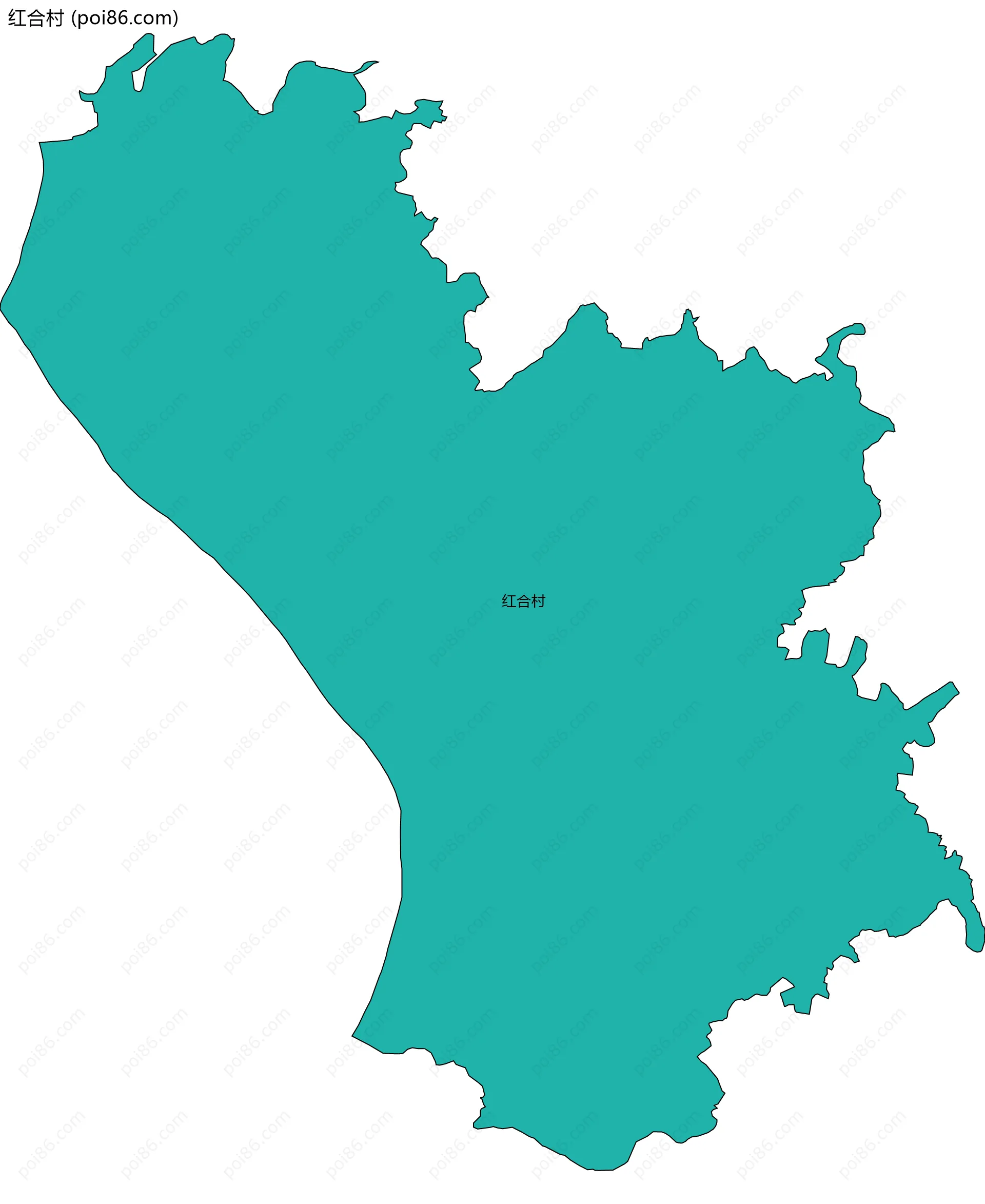 红合村边界地图