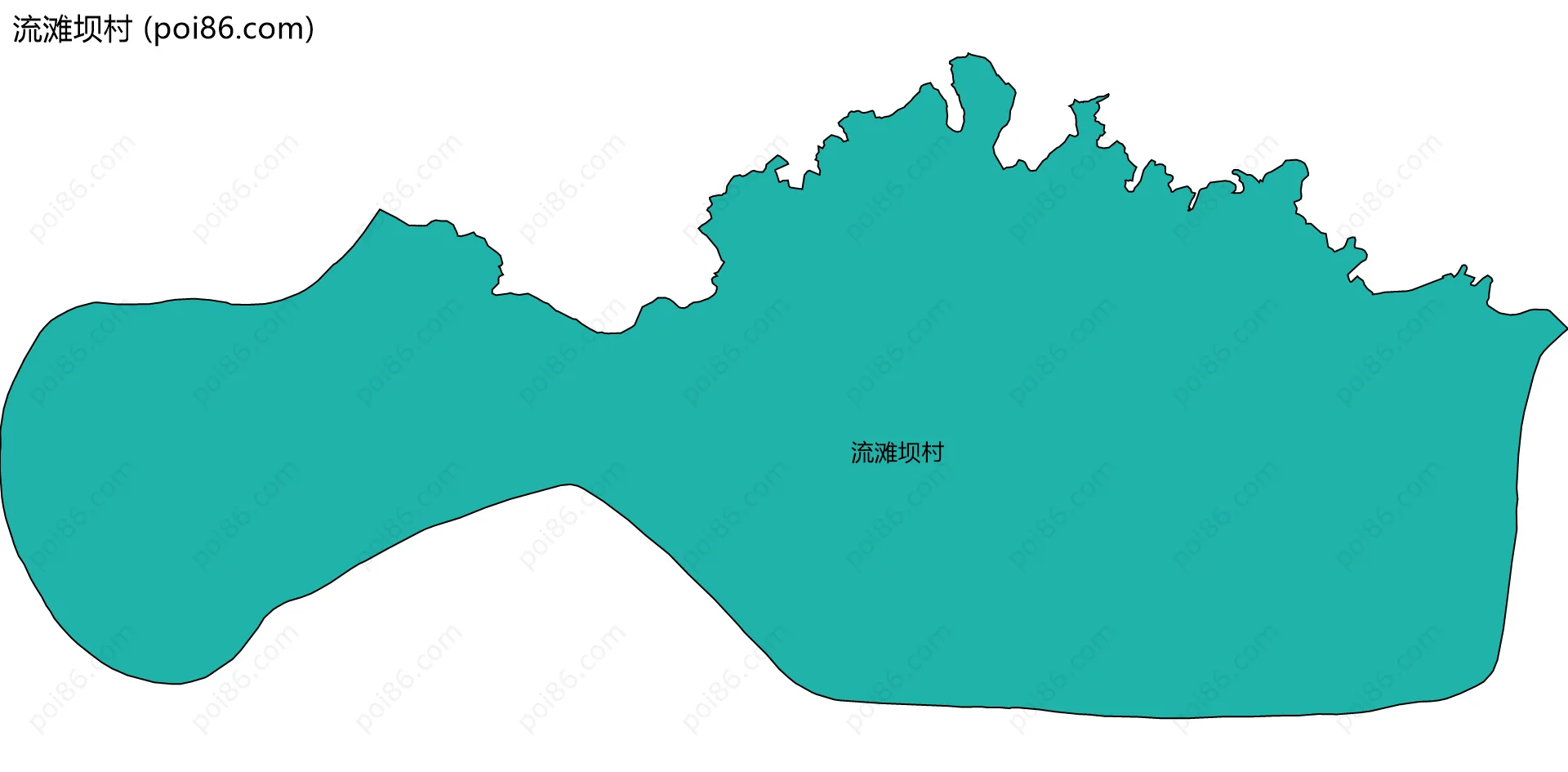 流滩坝村边界地图