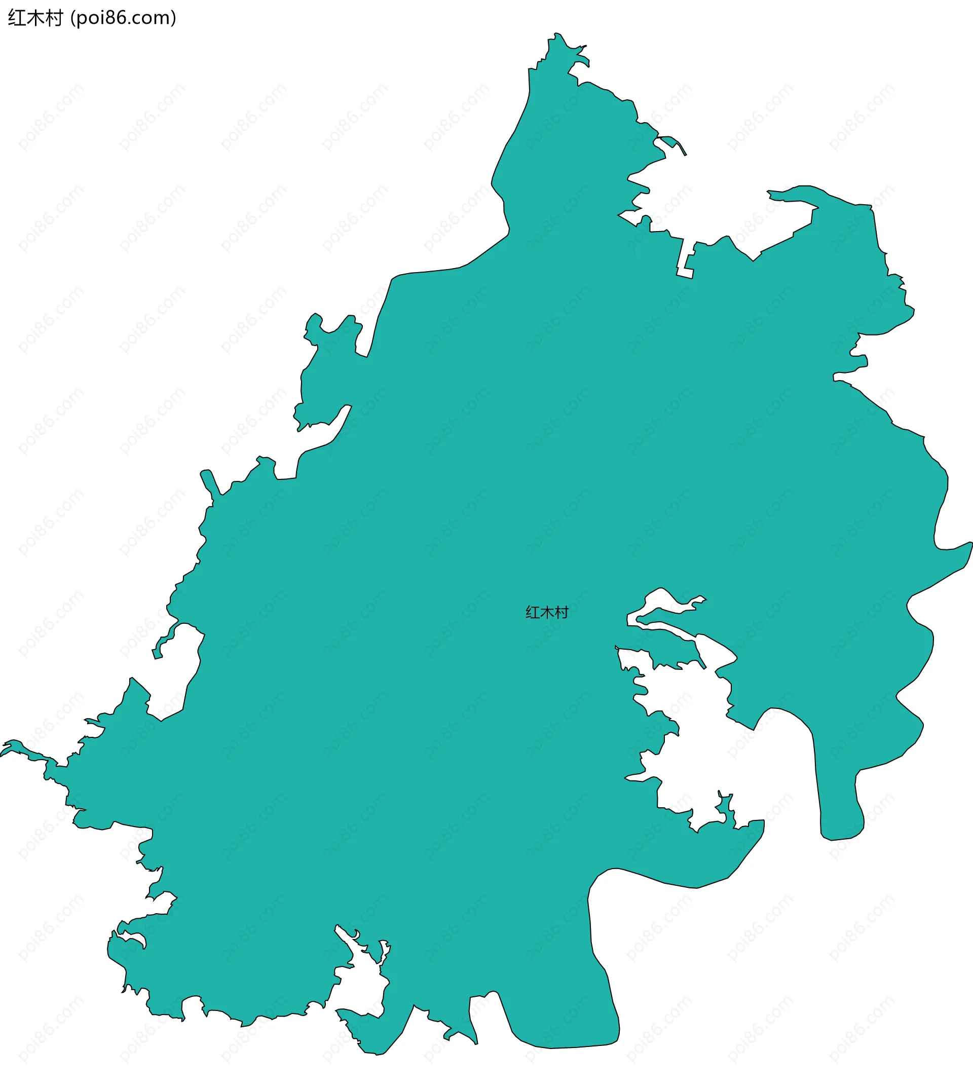 红木村边界地图