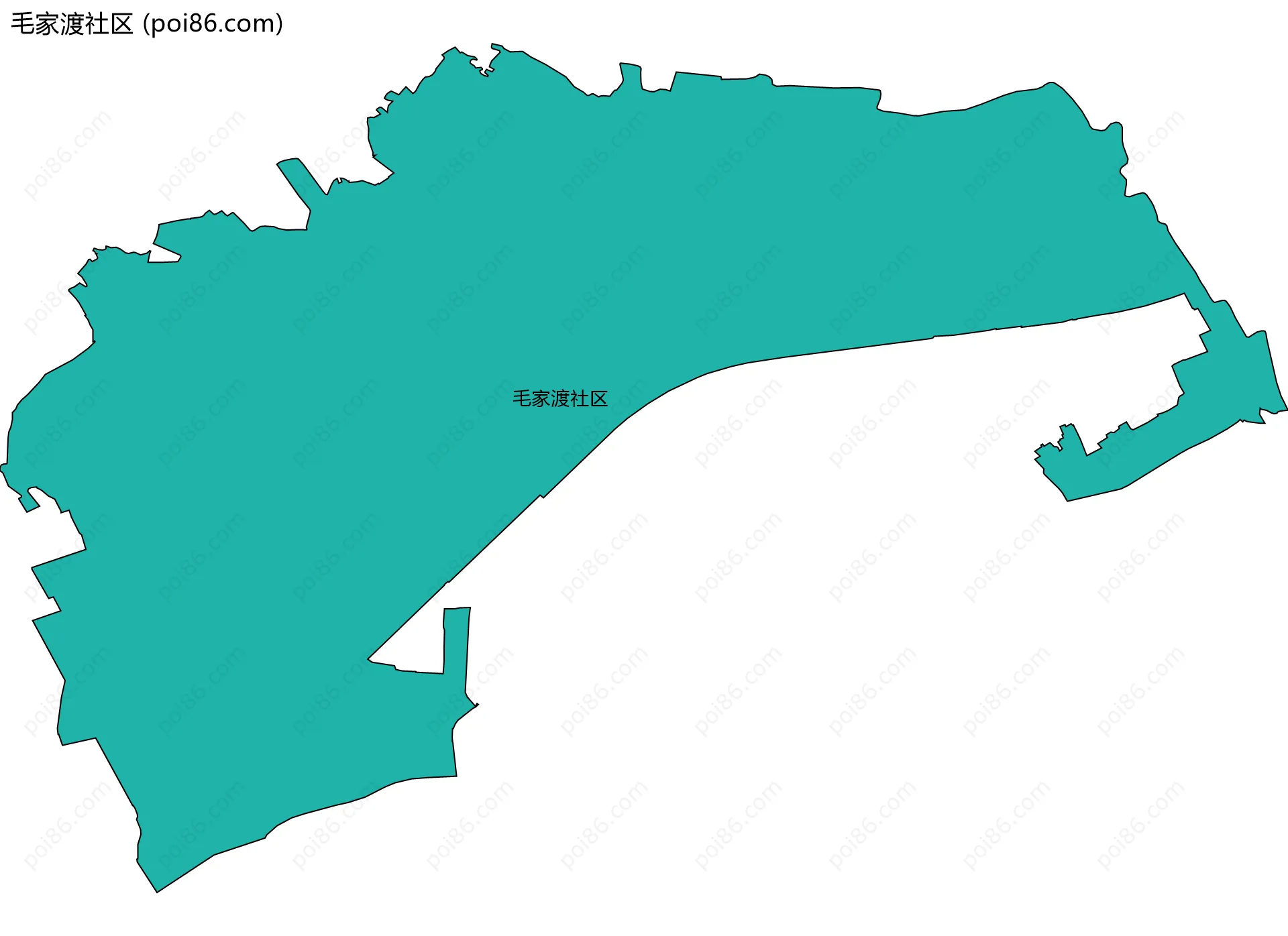 毛家渡社区边界地图