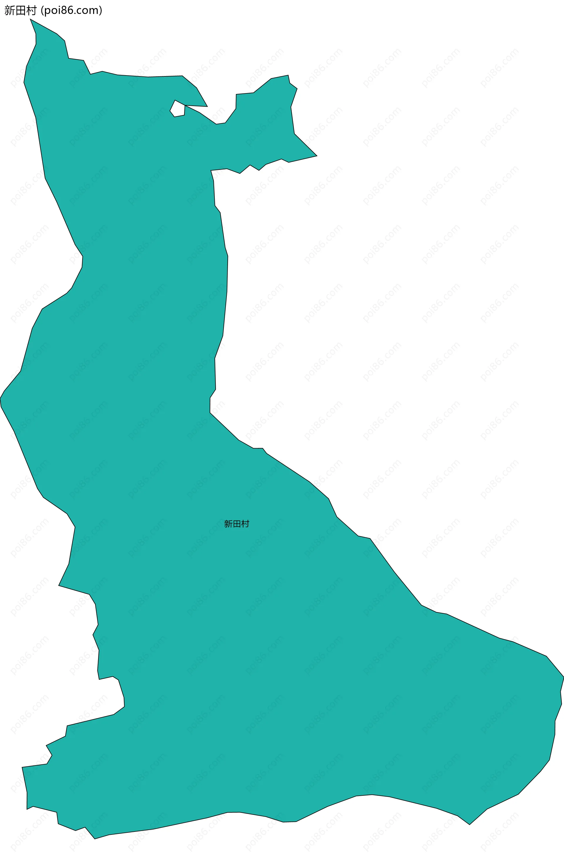 新田村边界地图