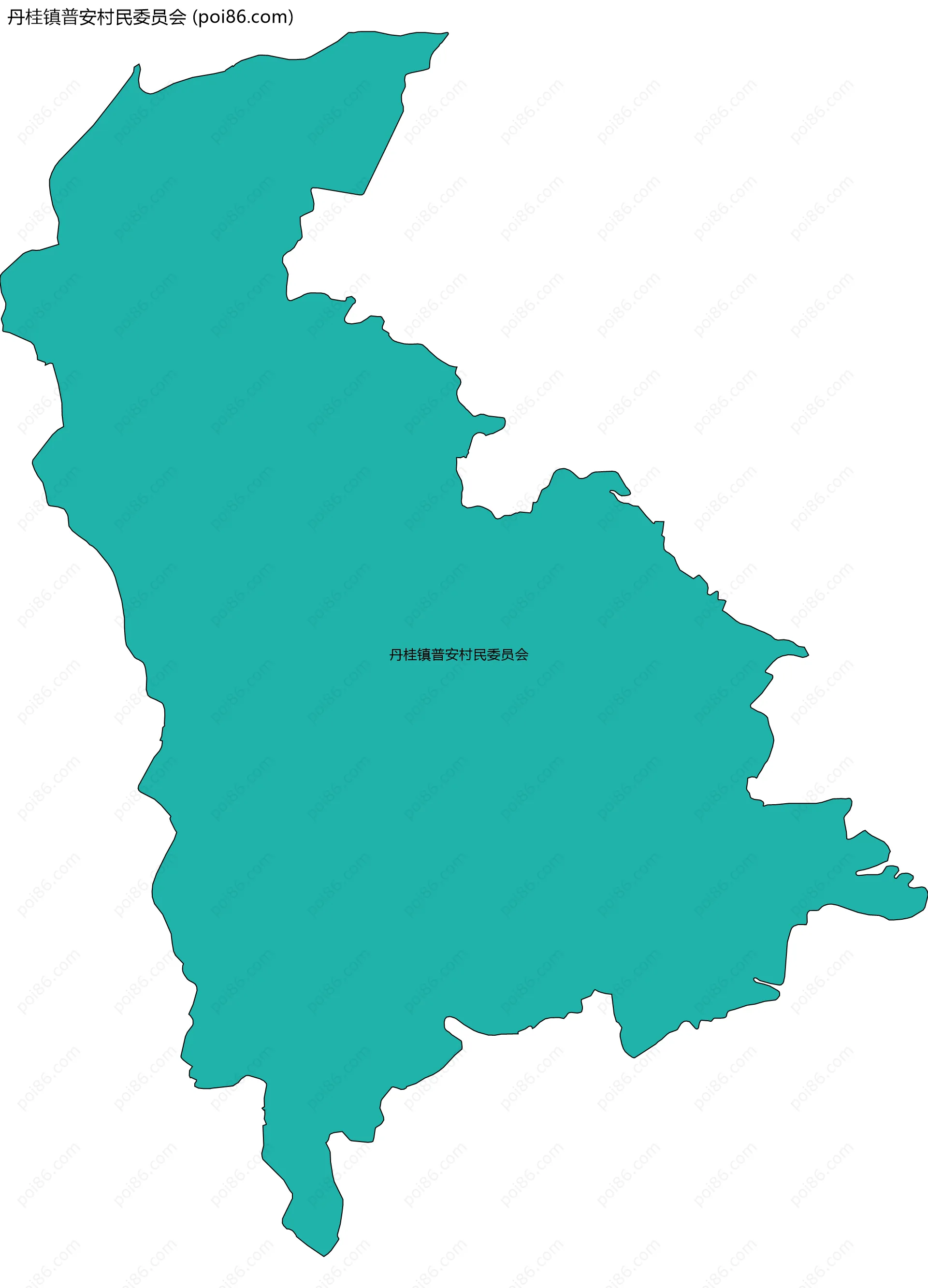 丹桂镇普安村民委员会边界地图