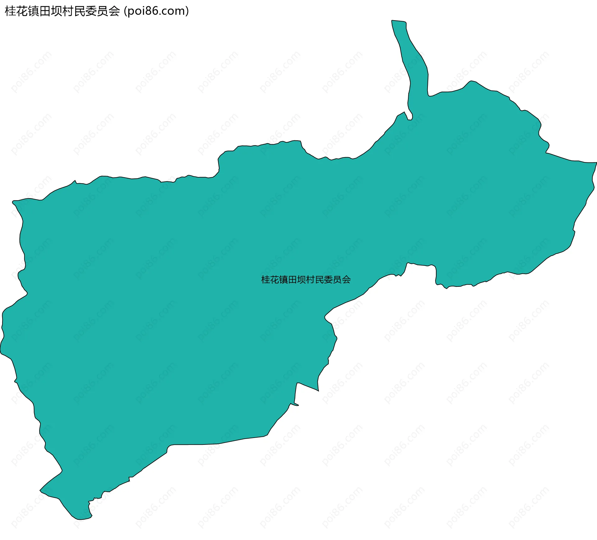 桂花镇田坝村民委员会边界地图